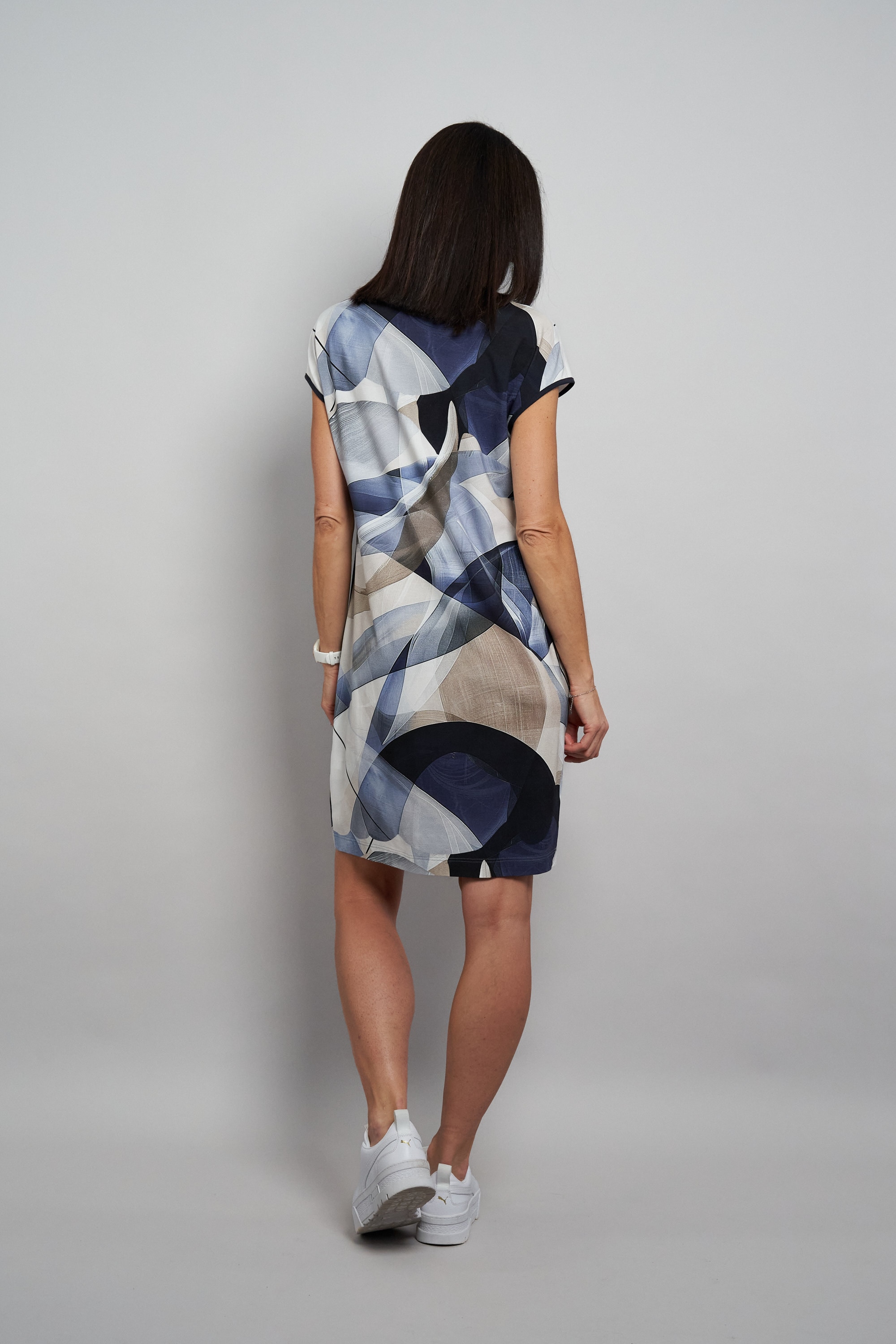 Seidel Moden Druckkleid Ohne Taschen mit grafischem Muster - MADE IN GERMANY