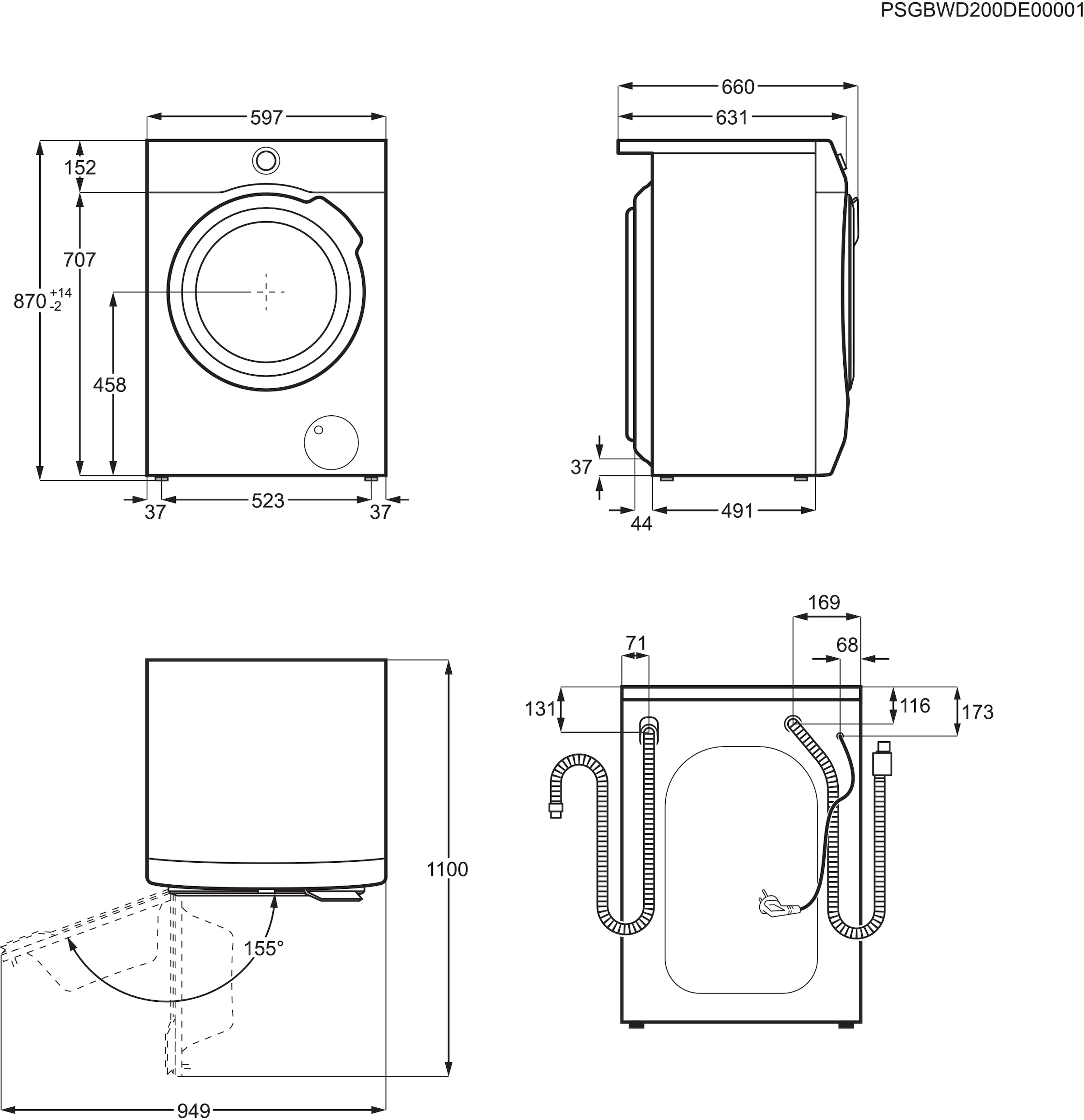 AEG Waschtrockner »L9WEF80690« Serie 9000 9 kg /6 kg 75 dB(A) AbsoluteCare®: Wärmepumpe und kein Einlaufen von Wolle und Seide