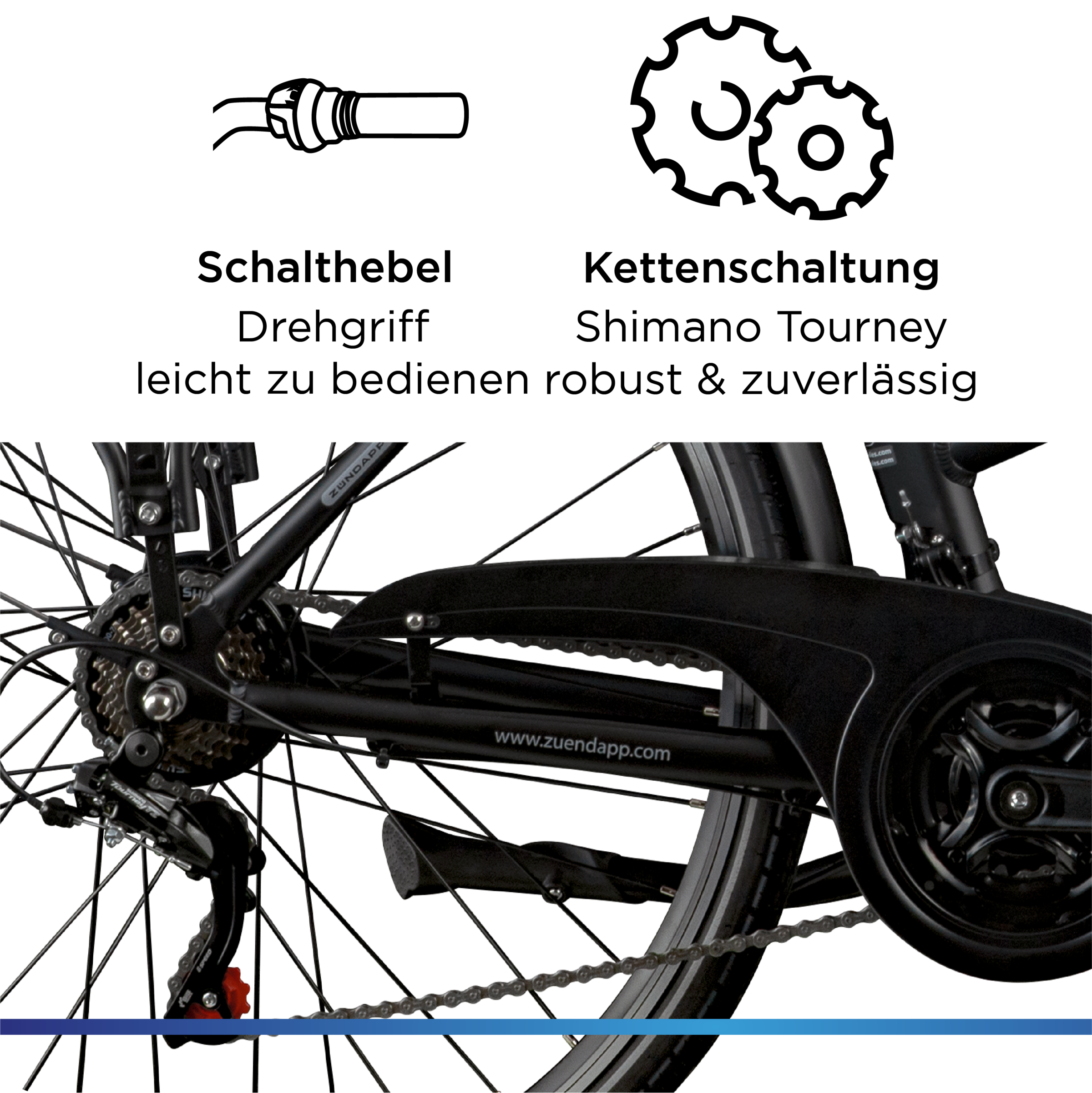 Zündapp »Z802 Damen« 21 Gang Shimano Altus RD-M310 Schaltwerk Kettenschaltung Heckmotor 250 W Pedelec, Elektrofahrrad für Damen