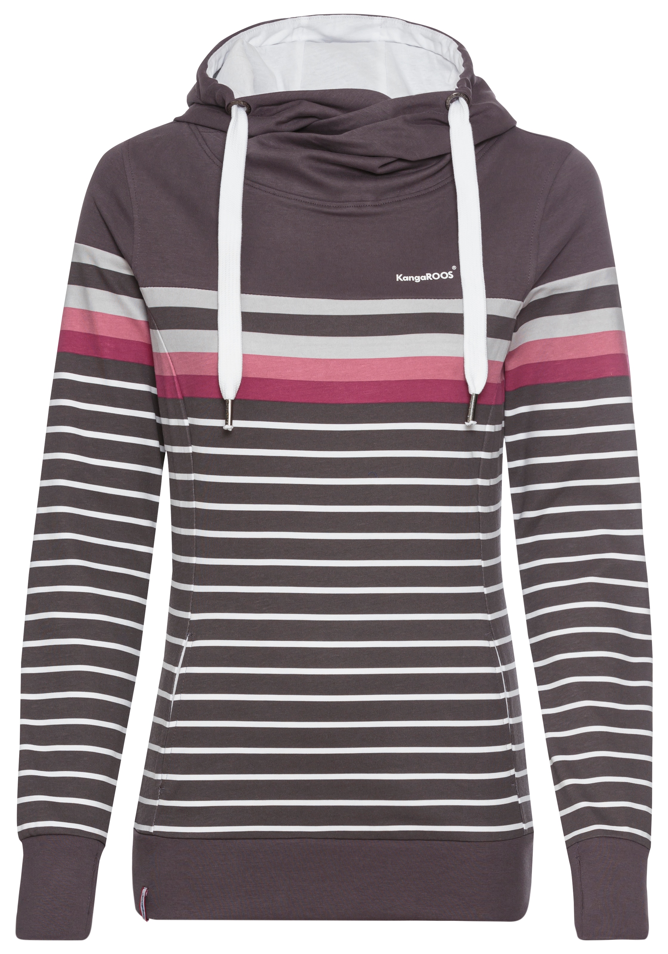 KangaROOS Kapuzensweatshirt , Langarm mit Daumenlöchern,  bequem geschnitten und hüftbedeckend
