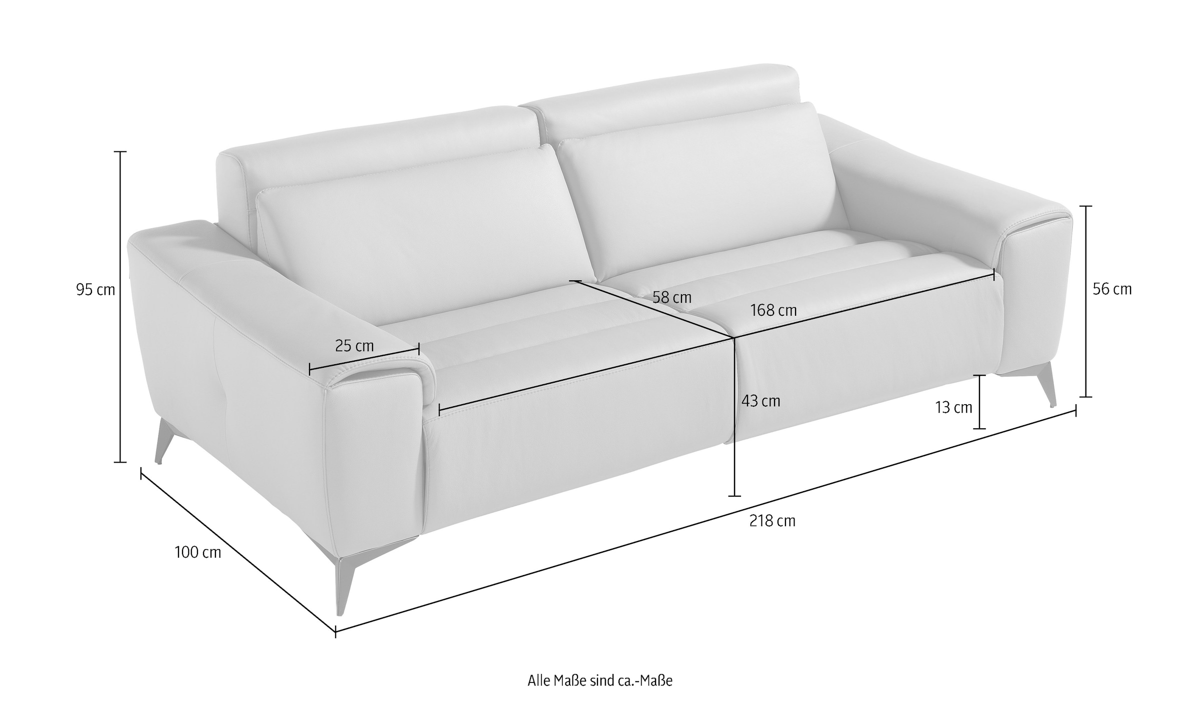 Egoitaliano 2,5-Sitzer »Suzette, Designsofa mit elektrischen Komfortfunktionen, edel & bequem«, inkl. 2 elektronischer Relaxfunktionen, Rücken- und Fußteilfunktion