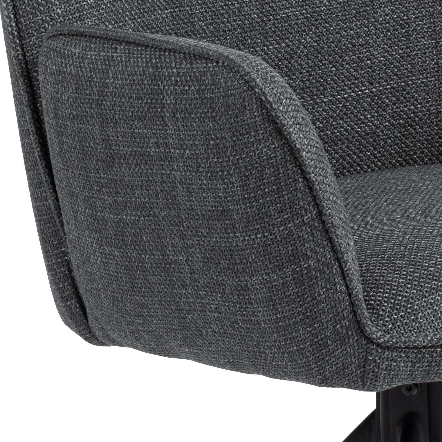 ACTONA GROUP Esszimmerstuhl »Glenda Armlehnstuhl, Polsterstuhl,«, Luxus-Microfaser, gepolstert, mit Armlehne, schwarze Stahlbeine, drehbar, 2er-Set