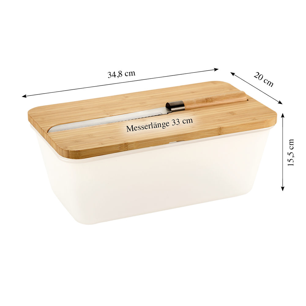 KESPER® Brotkasten »Brotbox mit Messer« Set, 3 Stk. tlg. inkl. integriertem Brotmesser