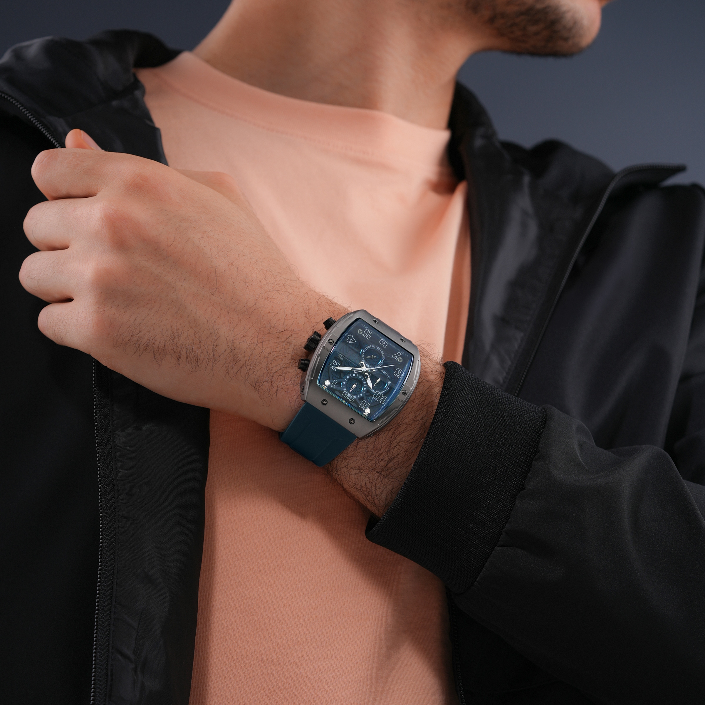 Police Chronograph »Coswig« Quarzuhr, Armbanduhr, Herrenuhr, Silikonarmband, analog, Tag