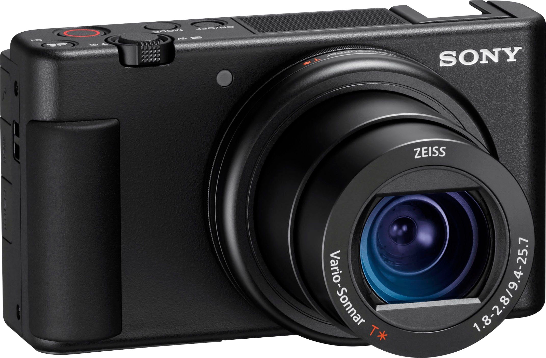 Sony Kompaktkamera »Vlog-Kamera ZV-1«, 20,1 MP, WLAN (Wi-Fi)-Bluetooth, seitlich klappbares Selfie-Display für Vlogging & YouTube, 4K Video