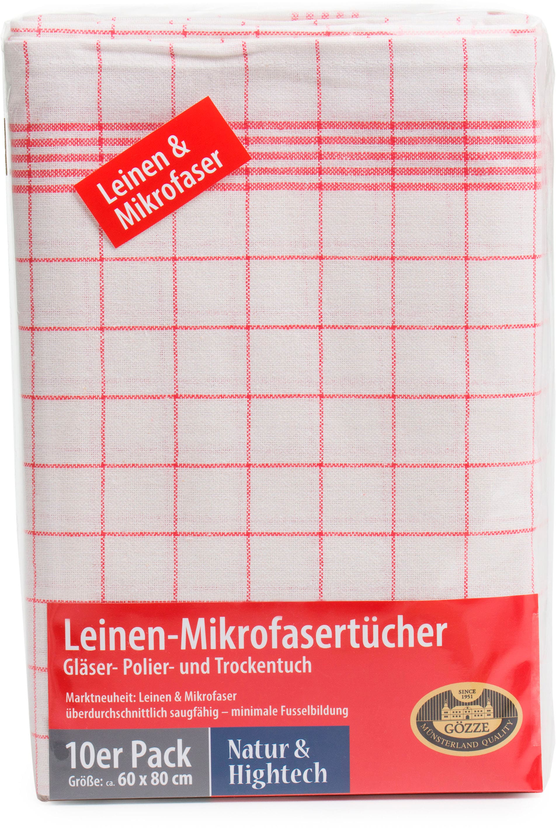 Gözze Geschirrtuch »Gläser und Poliertuch, Des. 60053, 60x80 cm« Mikrofaser