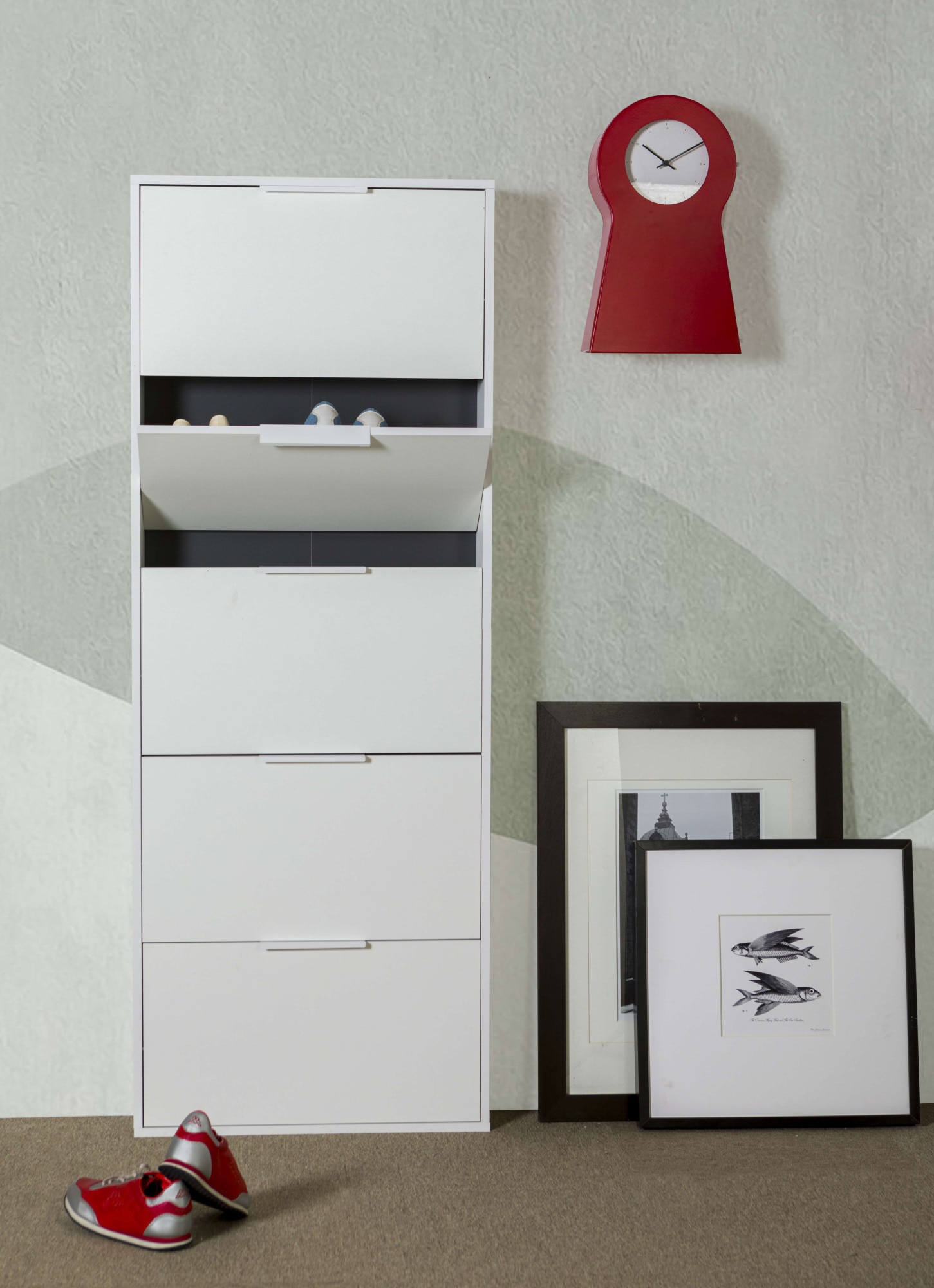 Composad Schuhschrank »Espresso,Schuhschrank, Schuhkipper, mit Klappen«, (1 St.), mit 5 Klappen, schmal