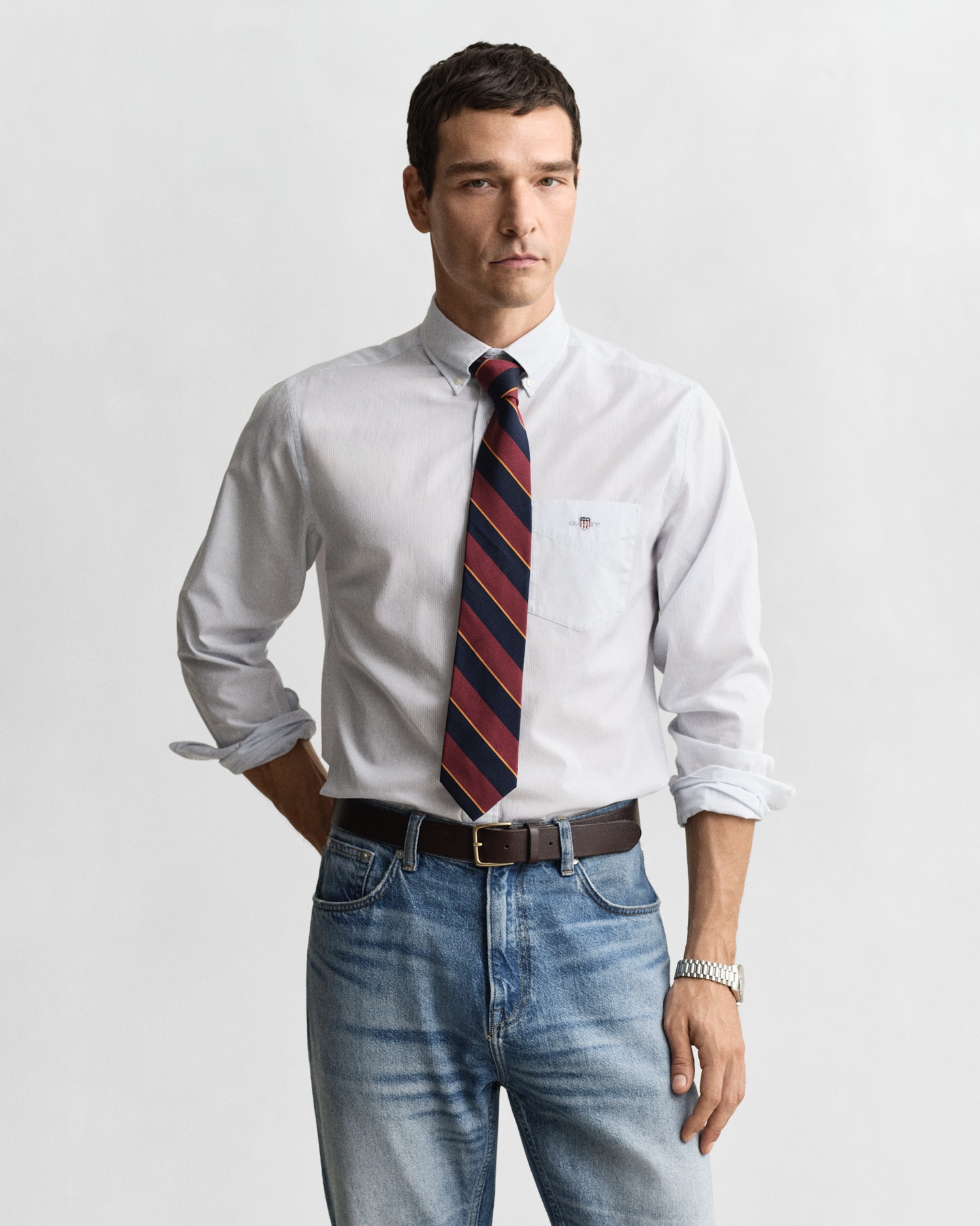 Gant Langarmhemd »REG POPLIN BANKER SHIRT« Banker Stripe Popeline, leichte Baumwolle