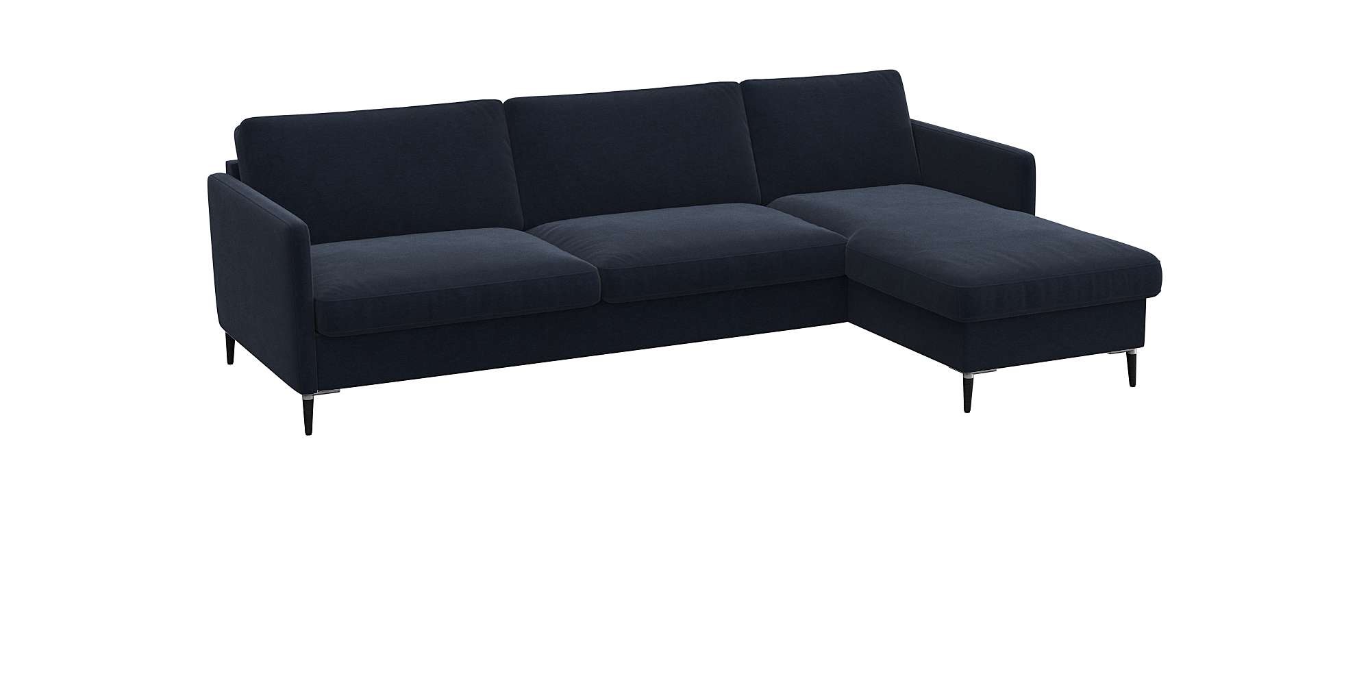 FLEXLUX Ecksofa »Fiore, super Sitzkomfort durch Kaltschaum im Sitz, L-Form«, schmale Armlehnen, Füße Alu+schwarz