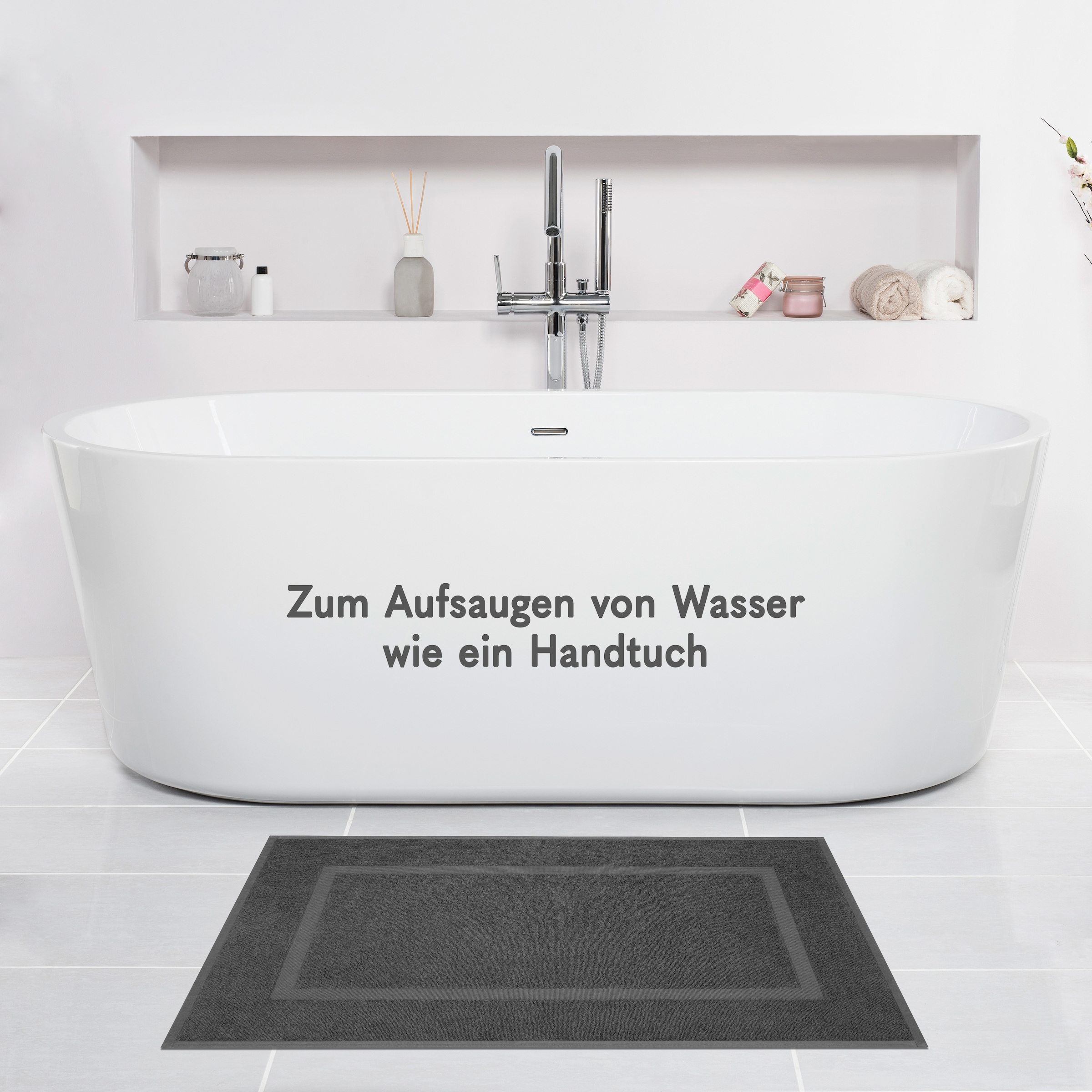 HAMMETEX Badematte »Hotelmatte, Duschvorleger« Höhe 5 mm rutschhemmend beschichtet beidseitig nutzbar 2-teiliges Set, einfarbig, 100% Baumwolle