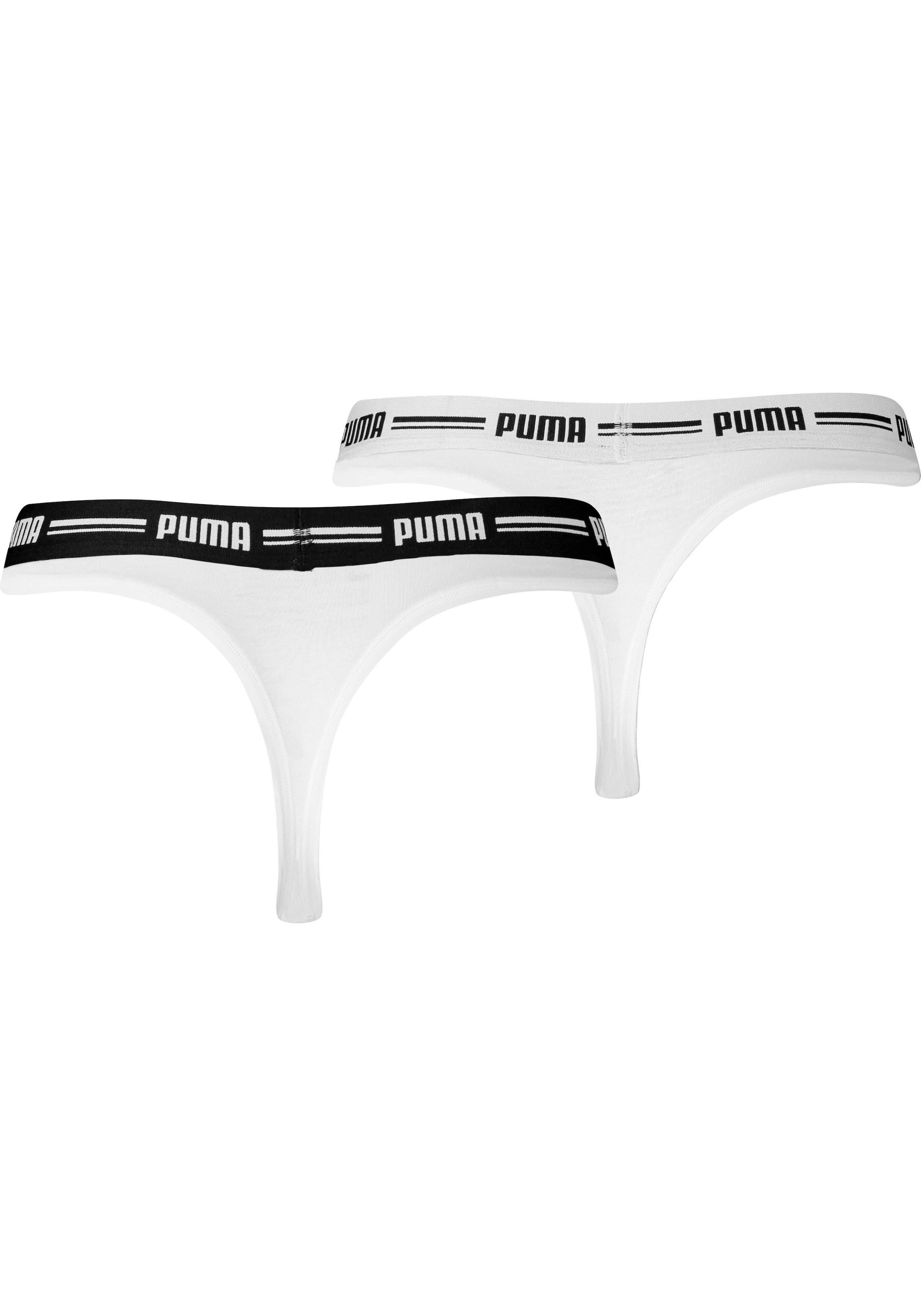 PUMA String »PUMA WOMEN STRING 2P«, (2er Pack), mit schmalem elastischem Logobündchen