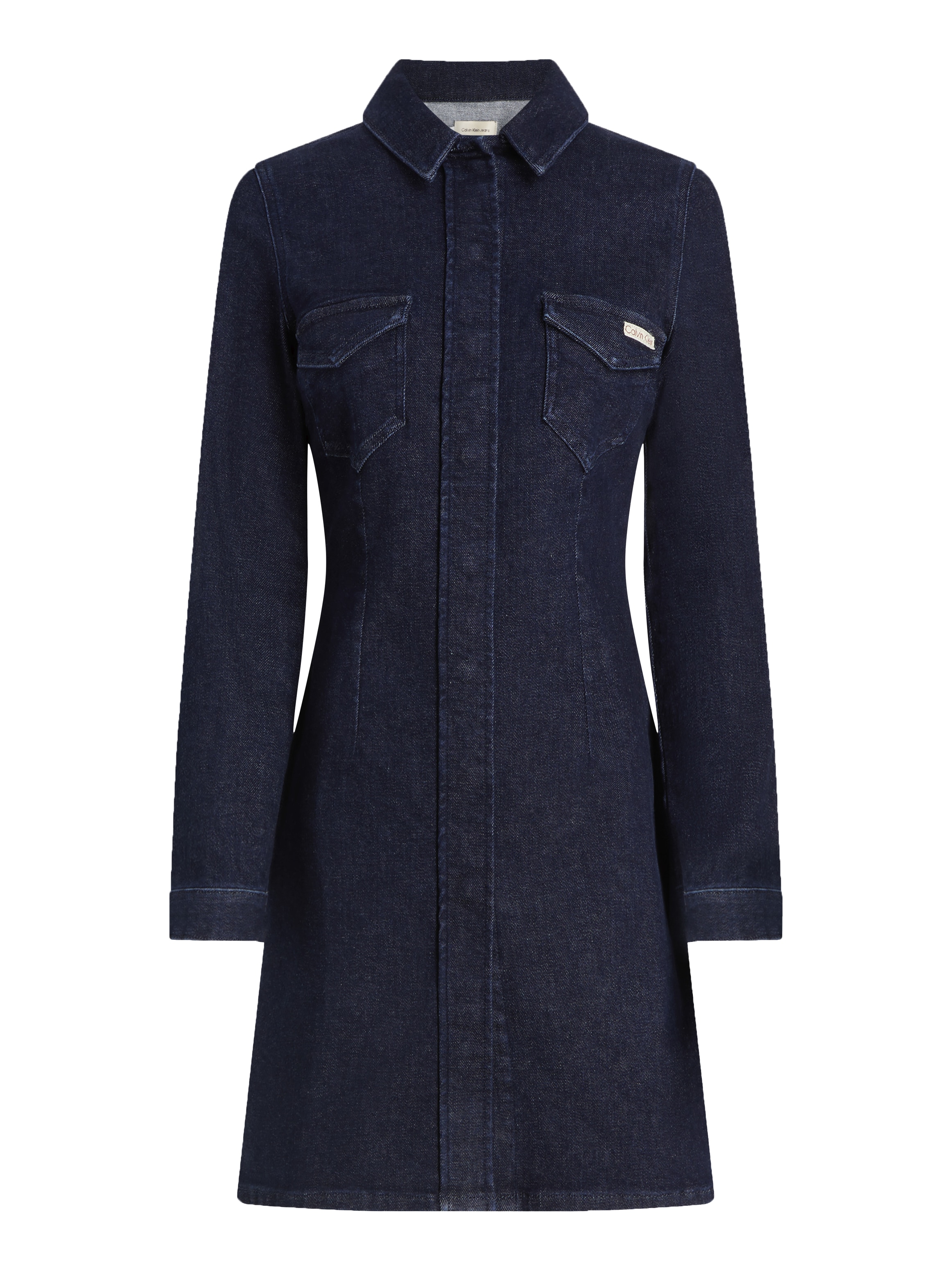 Calvin Klein Jeans Jeanskleid »DARTED LEAN SHIRT DENIM DRESS«, mit Logostickerei