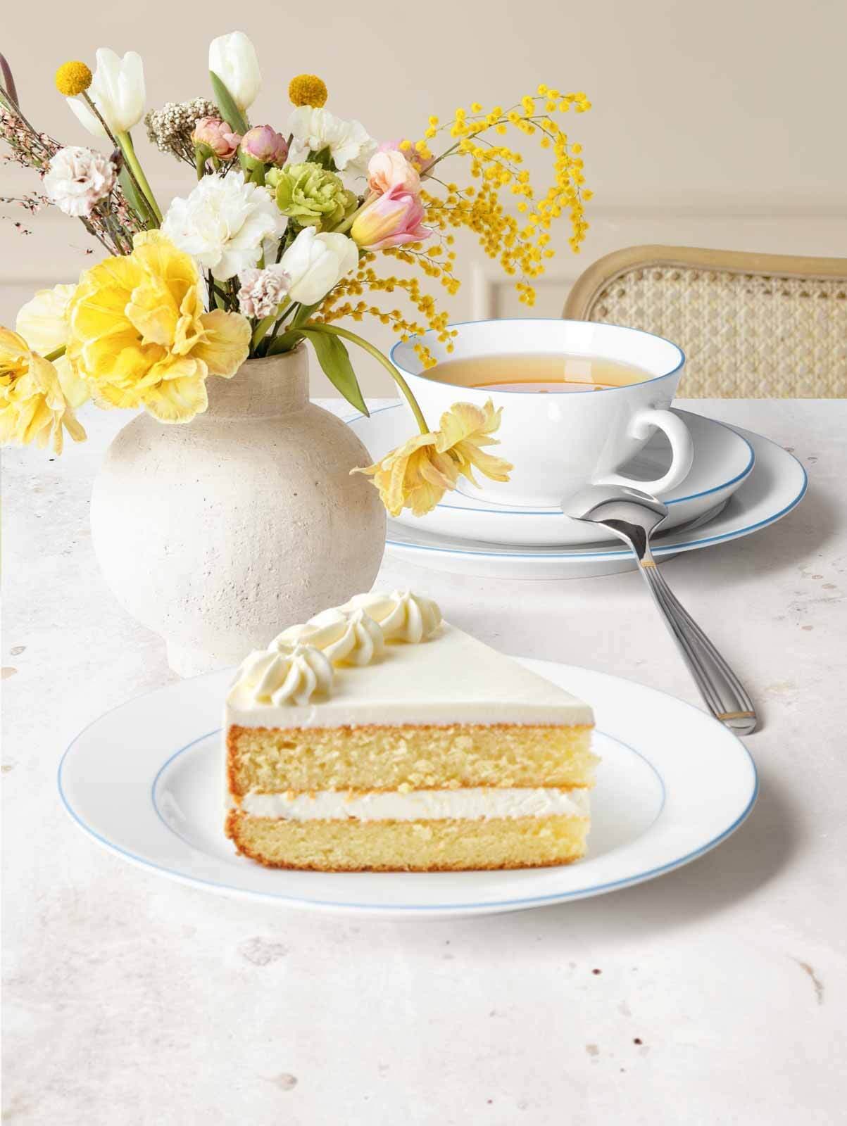 Seltmann Weiden Geschirr-Set »Teeservice Sonate Blue Lines 18er Set weiß-blau«