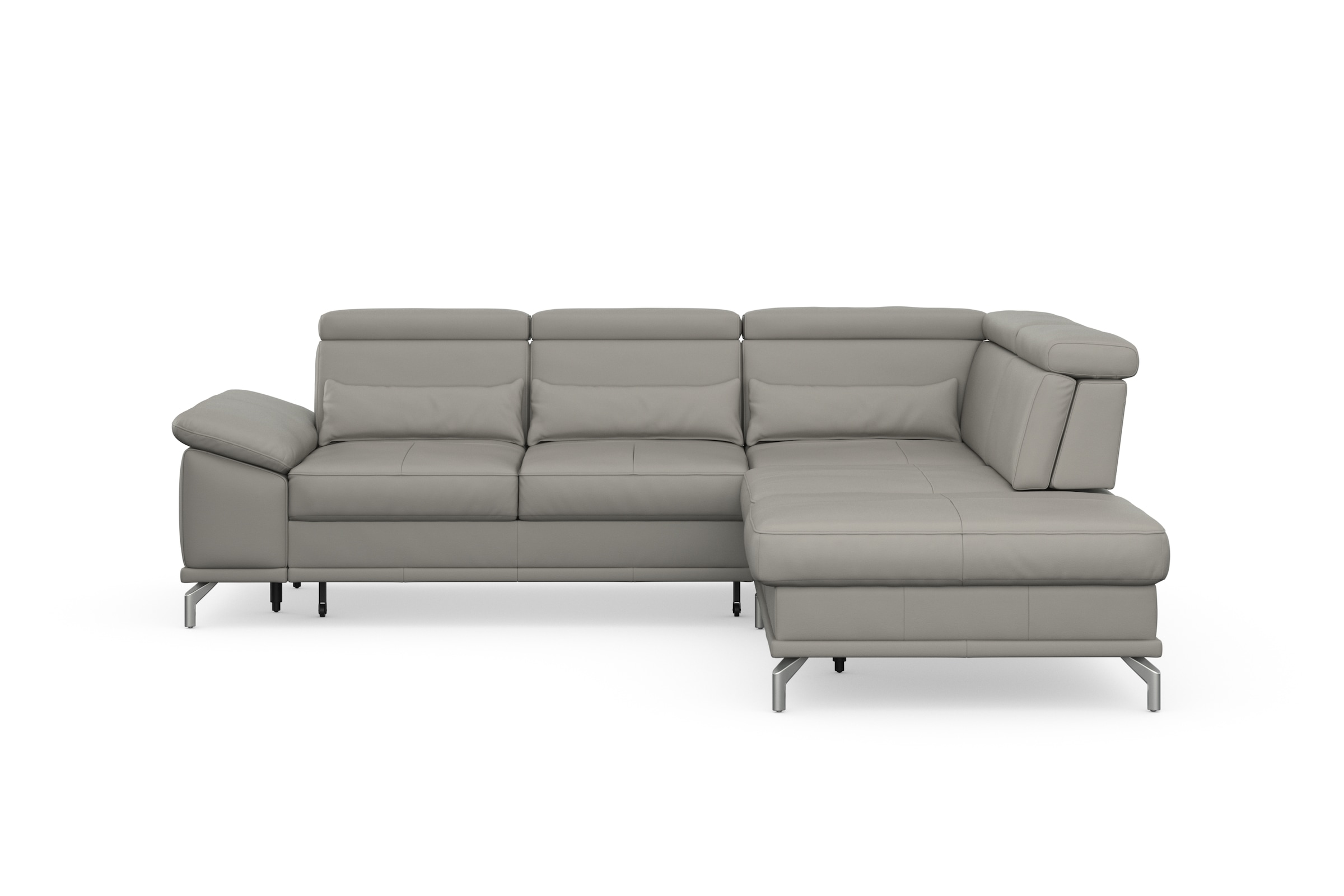 sit&more Ecksofa »Cabrio L-Form, mit Sitztiefenverstellung, Arm- und Kopfteilverstellung«, 3 Nierenkissen, Federkern, optional Bettfunktion und Stauraum