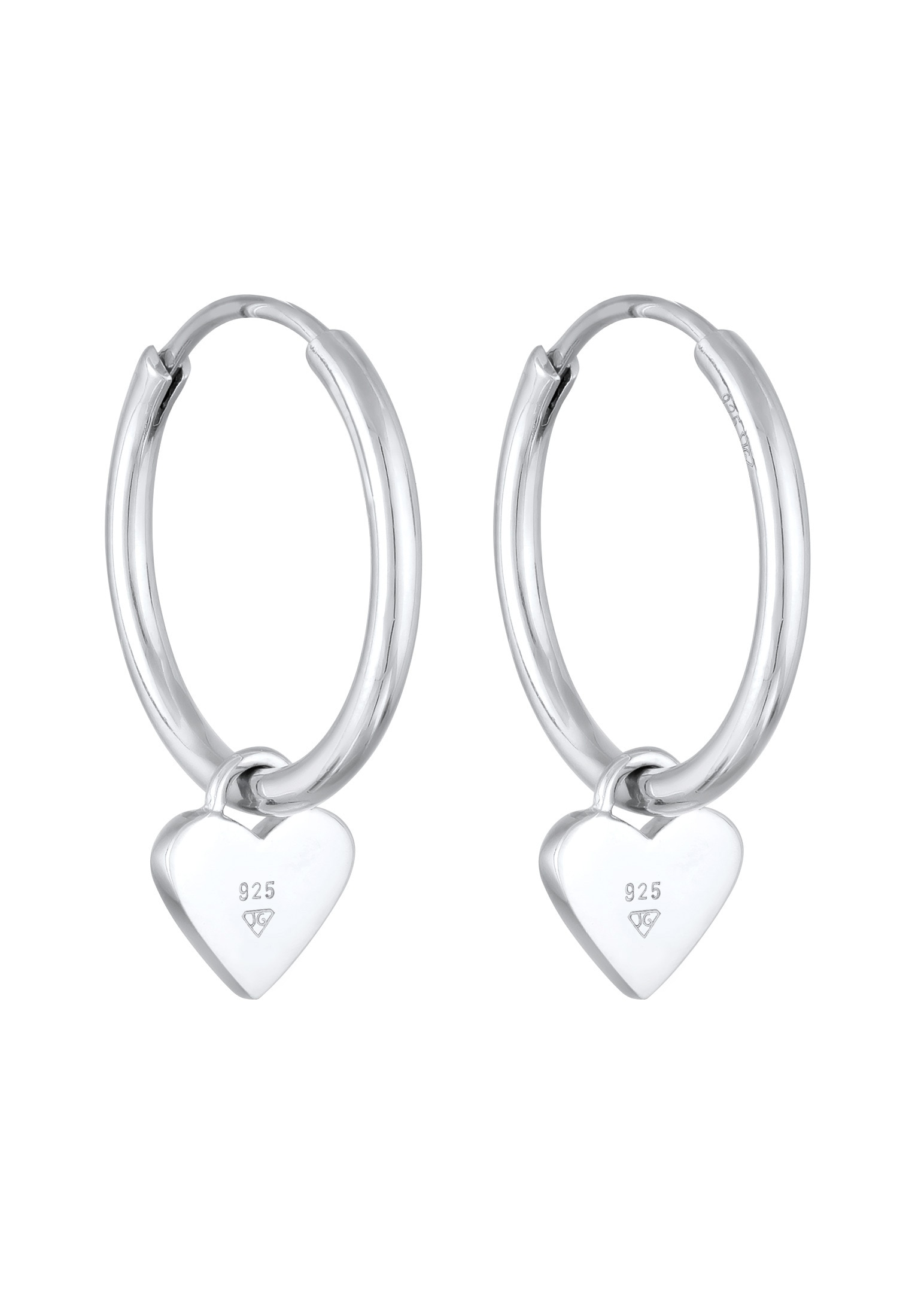 Elli Paar Creolen »Ohrringe Creolen Herz Love Emaille 925 Silber«