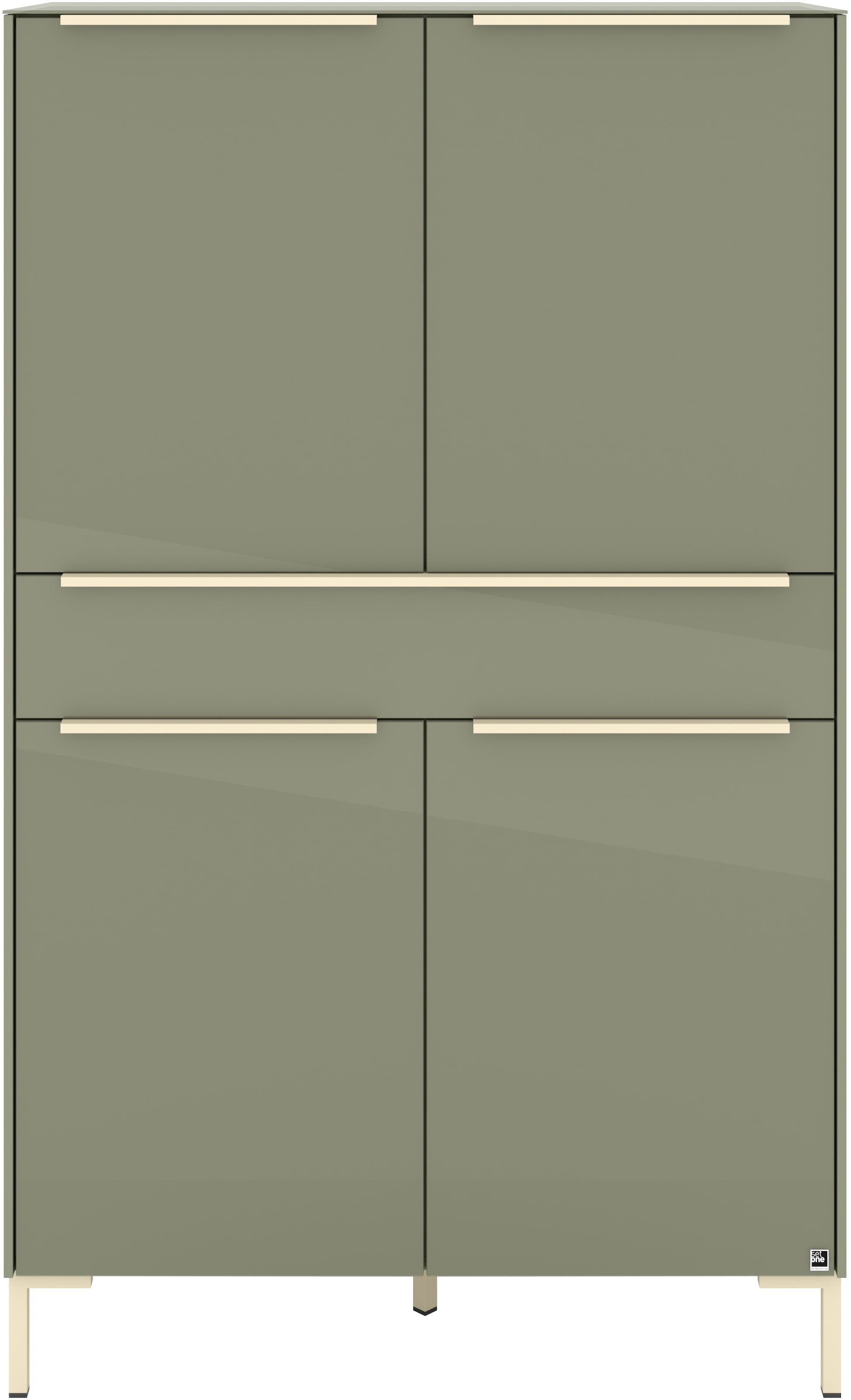 set one by Musterring Highboard »Reno« 1 Stk. tlg. Mit Winkelfuß in diversen Farben, 154 cm Höhe & Farbauswahl