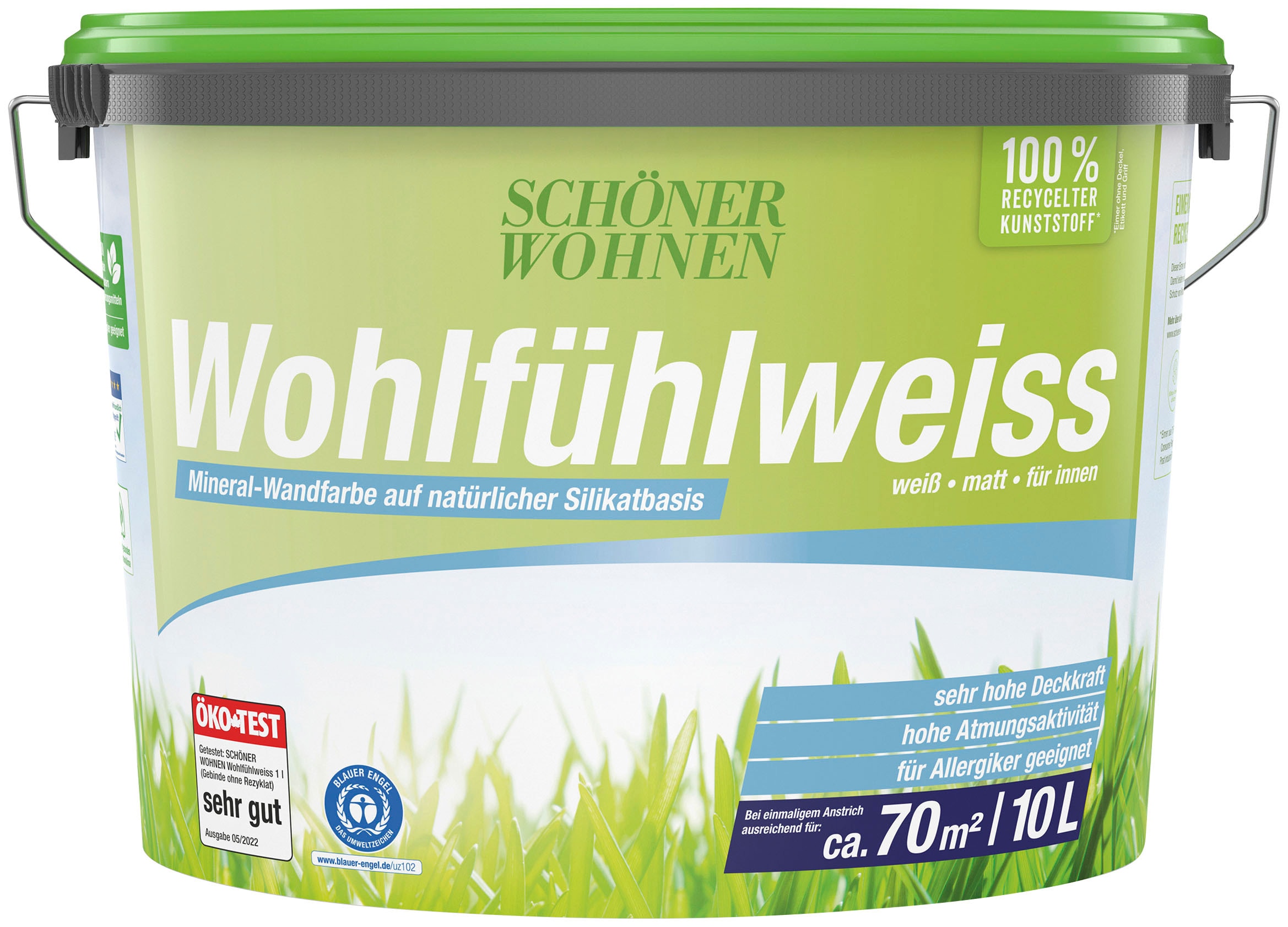 SCHÖNER WOHNEN FARBE Wand- und Deckenfarbe »Wohlfühlweiß«, 10 Liter, Mineral-Wandfarbe...