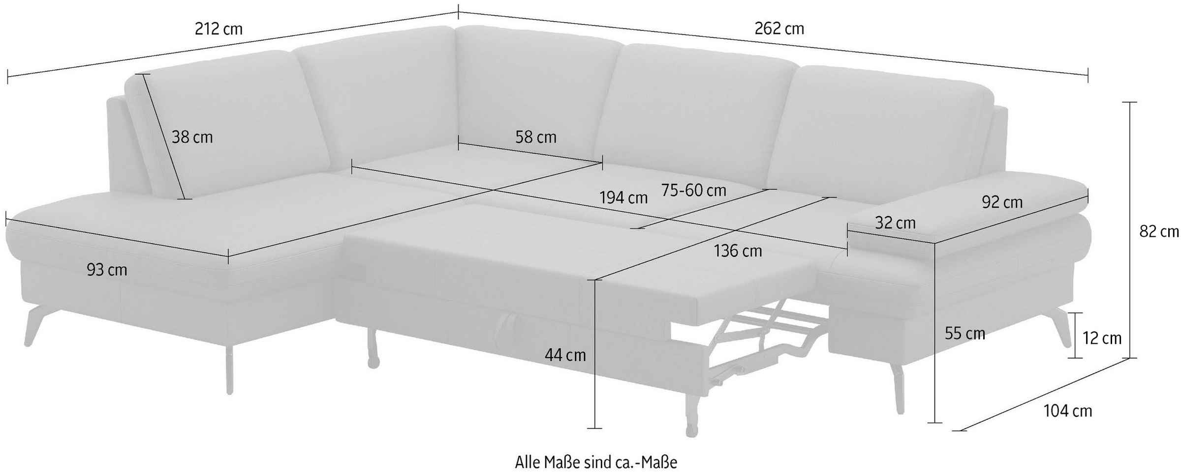sit&more Ecksofa »Morris L-Form, inkl. Sitztiefenverstellung«, wahlweise mit Armteilverstellung, Bettfunktion & Bettkasten