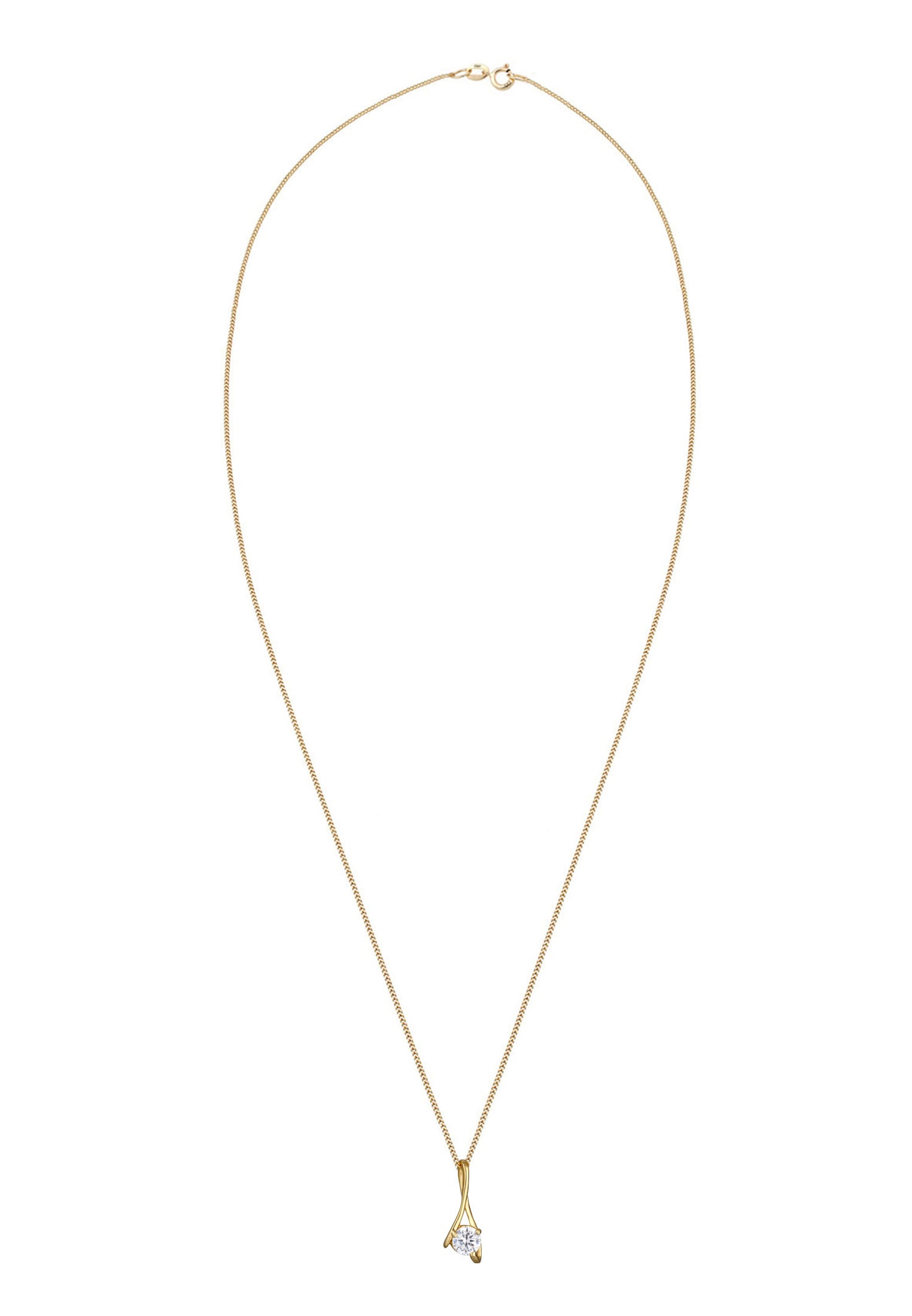 Elli Premium Silberkette »Halskette Zirkonia 585 Gelbgold«