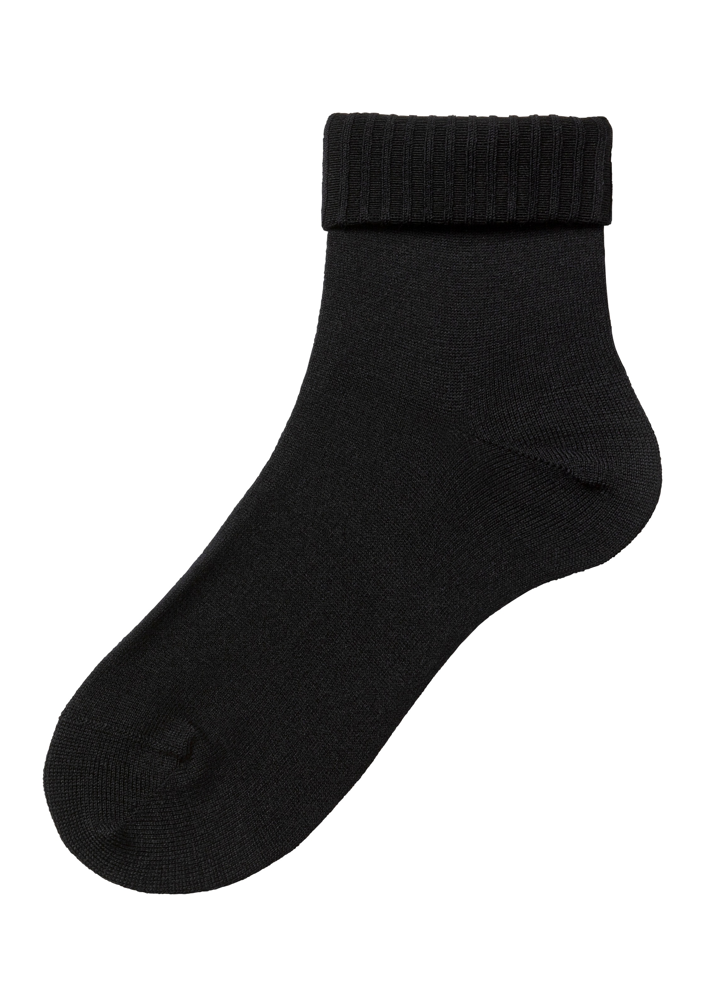 Lavana Umschlagsocken, (Packung, 3 Paar), fein gestrickt mit 53% Wolle