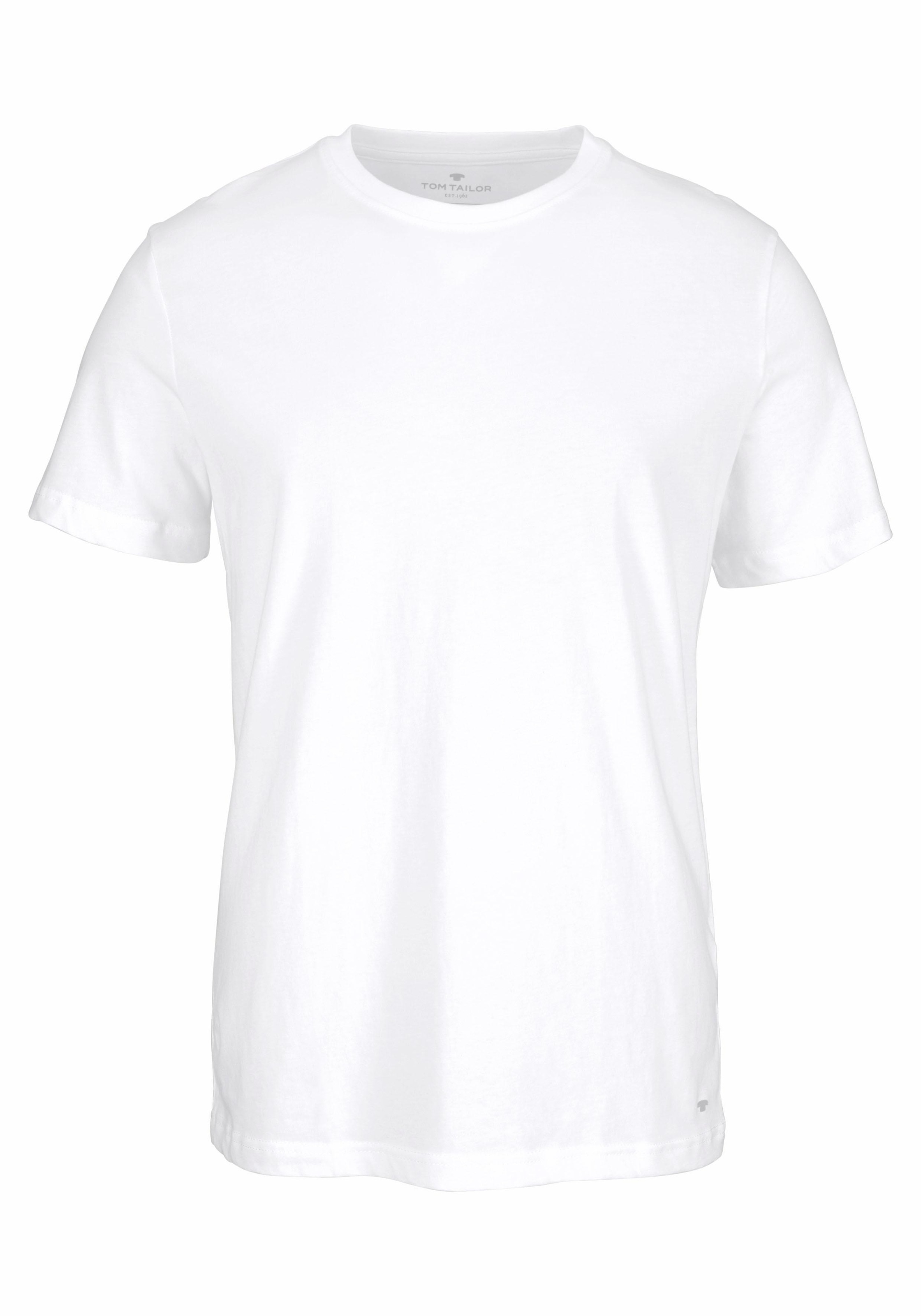 TOM TAILOR T-Shirt, (Packung, 2er-Pack), perfektes Basic