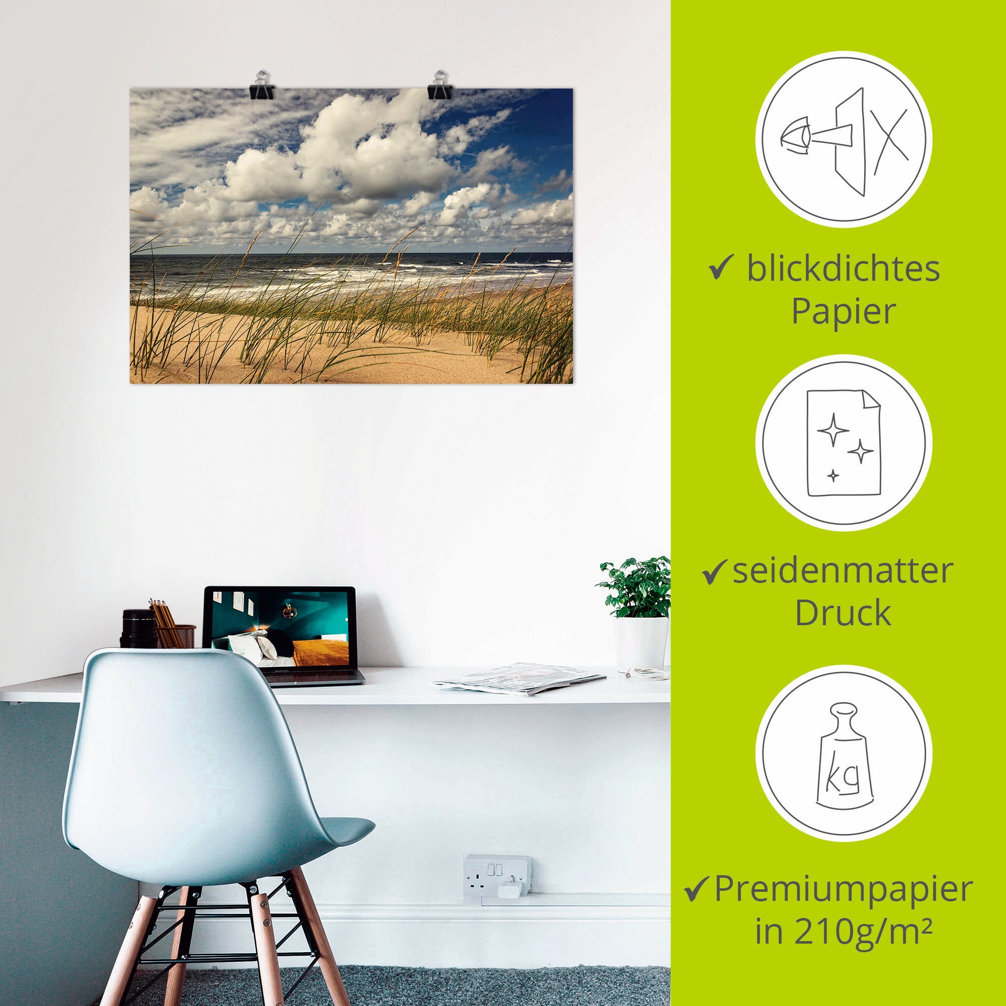 Artland Wandbild »Strand Paal 17 02«, Strand, (1 St.), als Alubild, Outdoorbild, Poster in verschied. Größen
