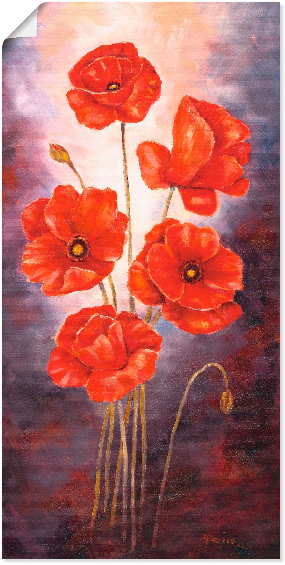 Artland Wandbild »Mohn V« Blumen 1 Stk. tlg. als Leinwandbild, Poster in verschied. Größen