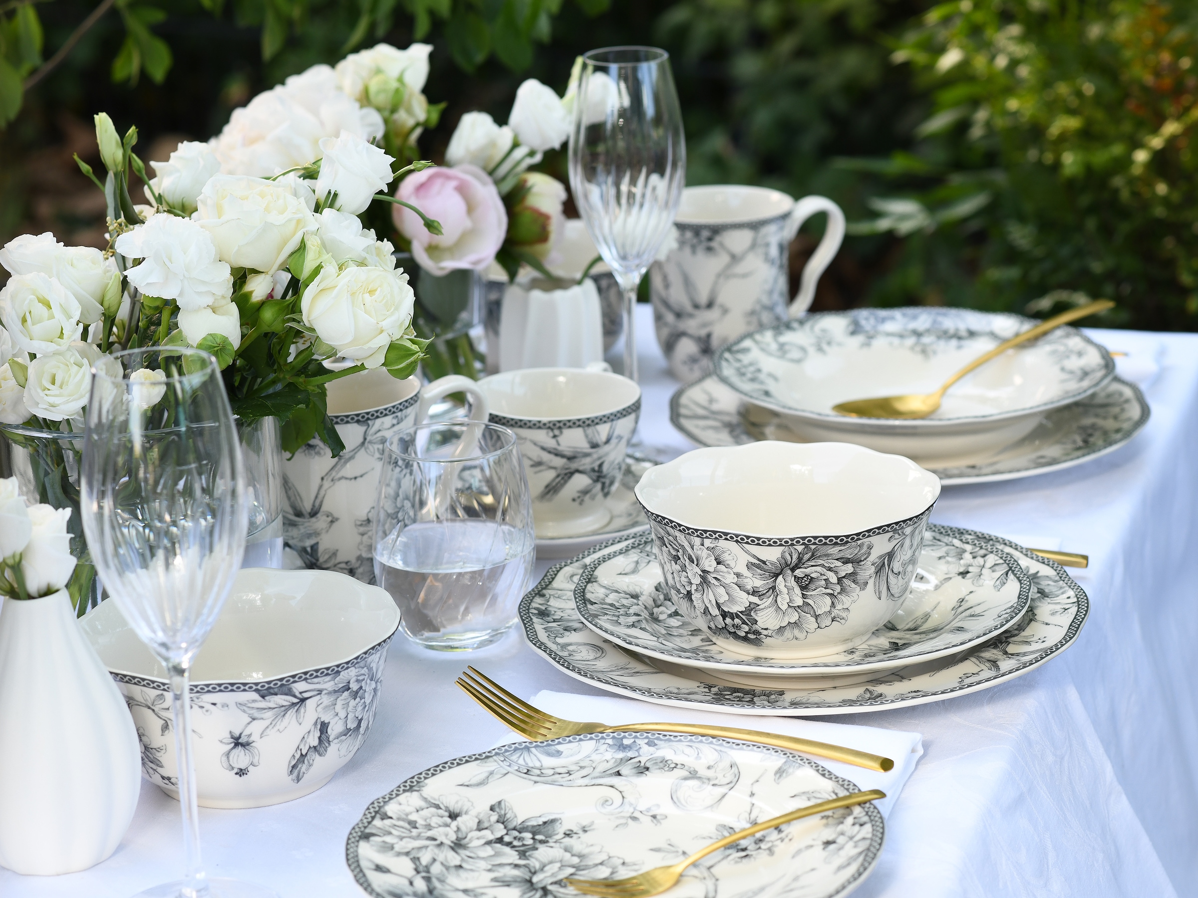 CreaTable Kaffeeservice »Adelaide, Service 12-tlg.« Nostalgischer Vintage Dekor, Elegante Form