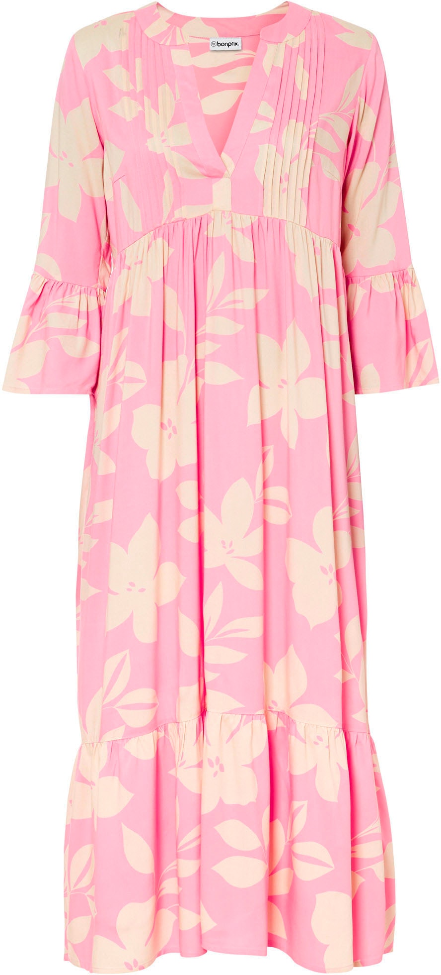 bonprix Maxikleid »Maxikleid aus fließender Viskose« für modischen Auftritt, aus Viskose, A-Linie, 3/4-Ärmel