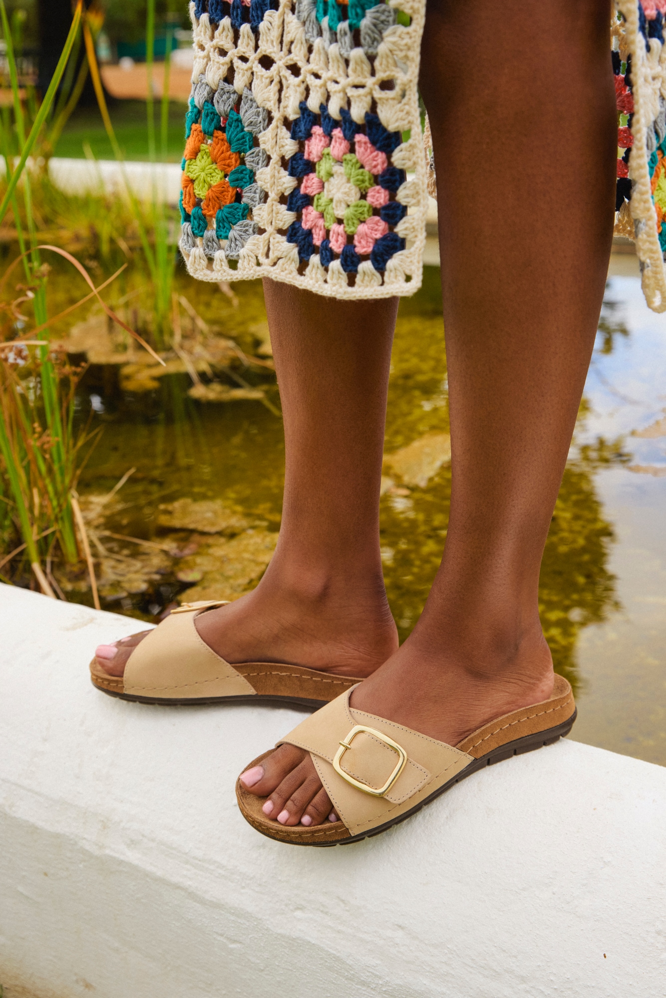Rohde Pantolette »RODIGO«, Sommerschuh, Schlappen, Strandschuh, Badeschuh mit Leder-Softfußbett
