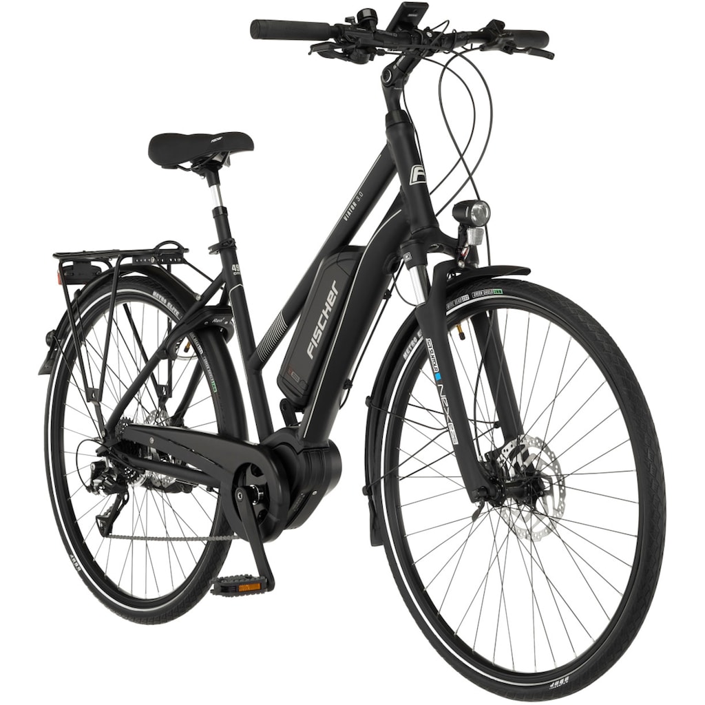 FISCHER Fahrrad E-Bike »VIATOR 3.0 Damen 49«, 8 Gang, Shimano, Acera, Mittelmotor 250 W, (mit Faltschloss)