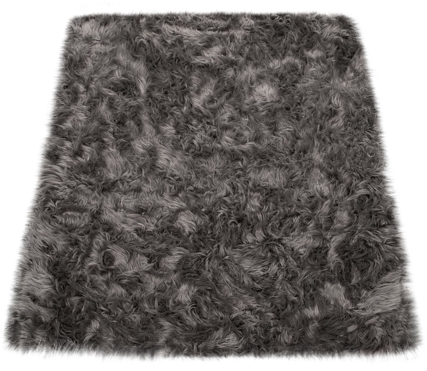 Paco Home Fellteppich »Playa 960« rechteckig 64 mm Höhe Kunstfell, Flokati-Optik, Hochflor, weich und flauschig, Uni-Farben