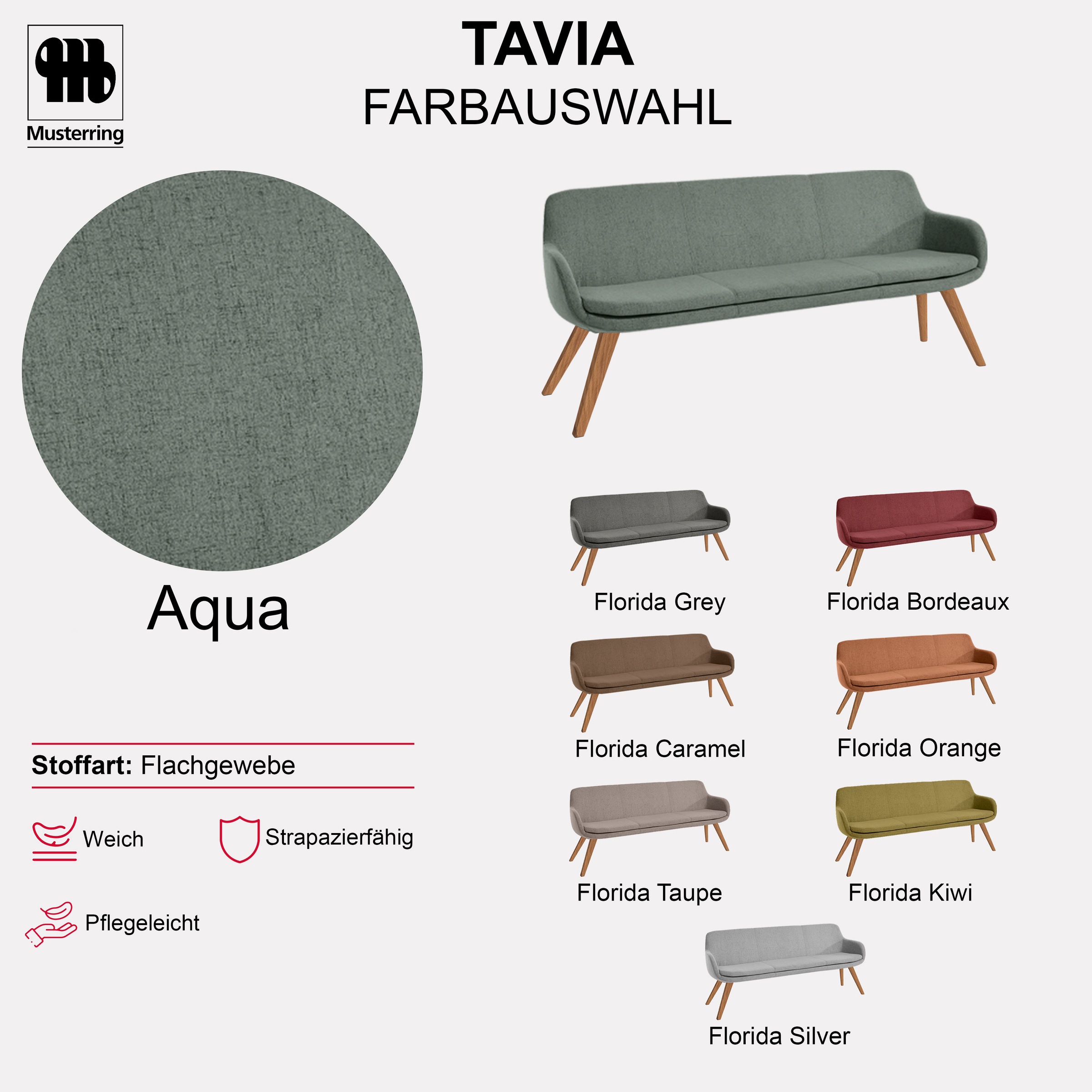 Musterring Essbank »Tavia« Stativgestell Wildeiche massiv geölt, Breite 180, 200 oder 220 cm