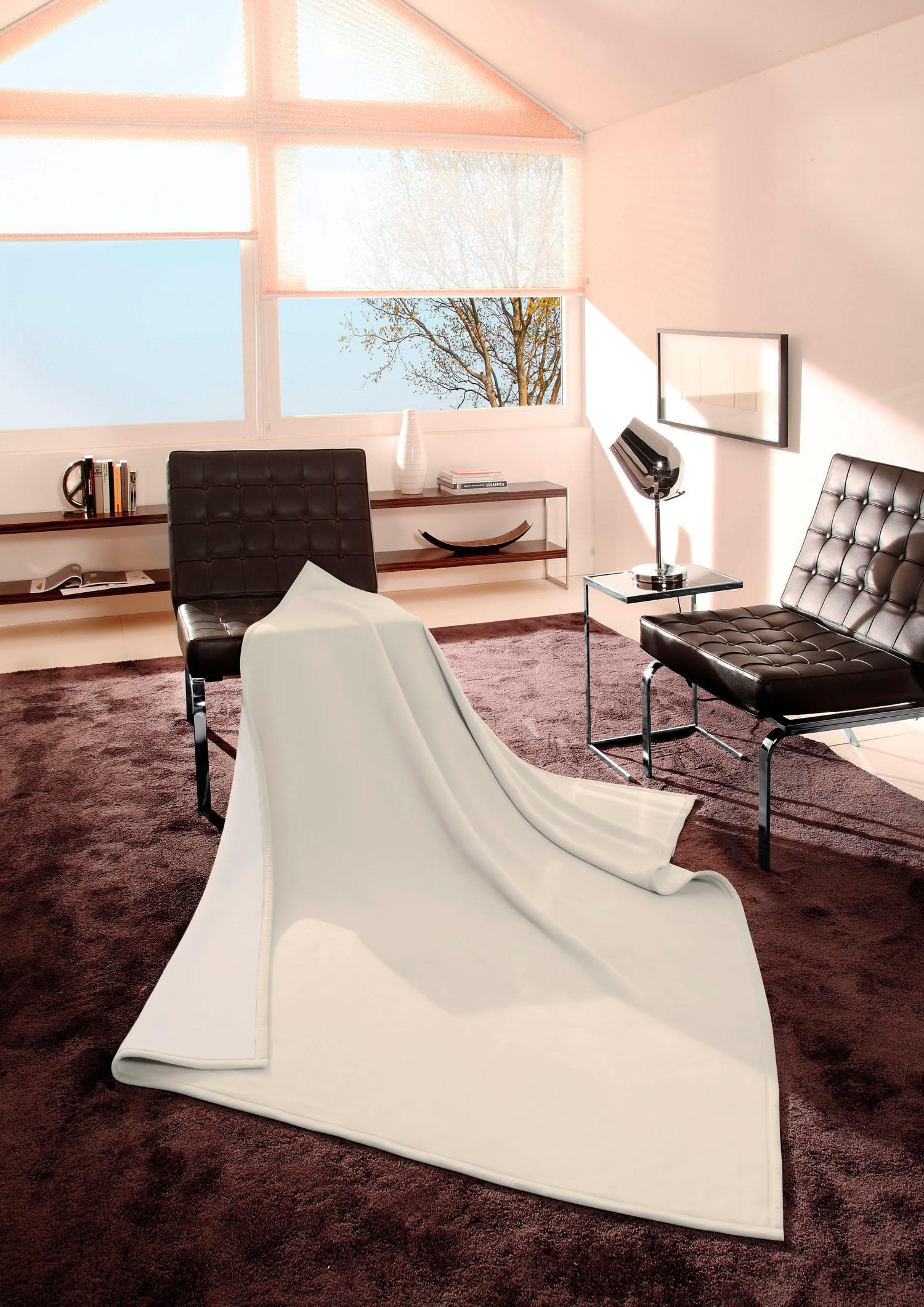 Biederlack Wohndecke »Luxury«, mit Samtband, Kuscheldecke