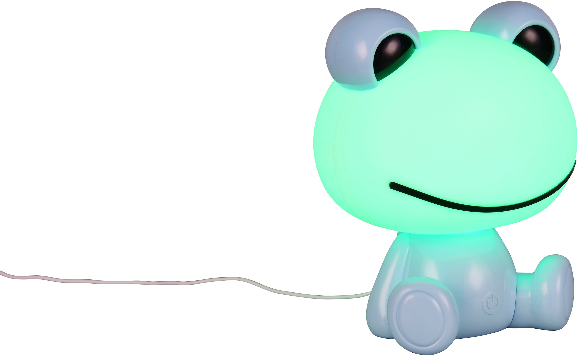 REALITY Leuchten LED Tischleuchte »HOPPER, Kinderzimmer Tischleuchte Nachttischleuchte Frosch Optik, RGB« LED-Board 1 Stk. RGB | Warmweiß 0,3W 30 Lumen warmweiß 3000K, RGB Farbwechsel Modus, USB-Anschluss