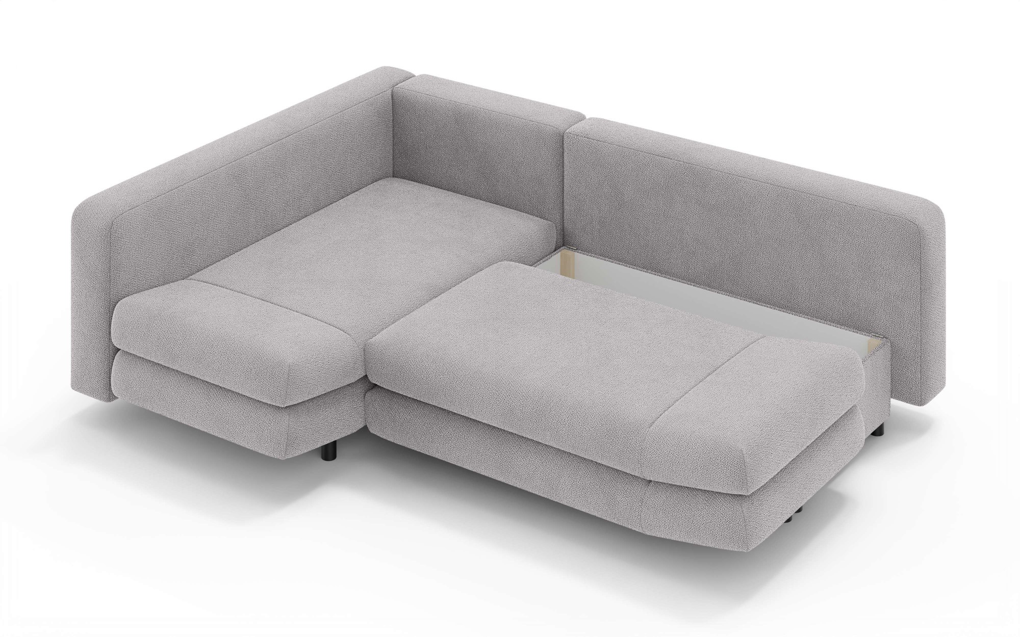 Home affaire Ecksofa »LENNARA Schlafsofa mit Bettkasten, Maße B/T/H: 234/179/85 cm«, L-Form mit Ottomane rechts/links, mit Wellenunterfederung