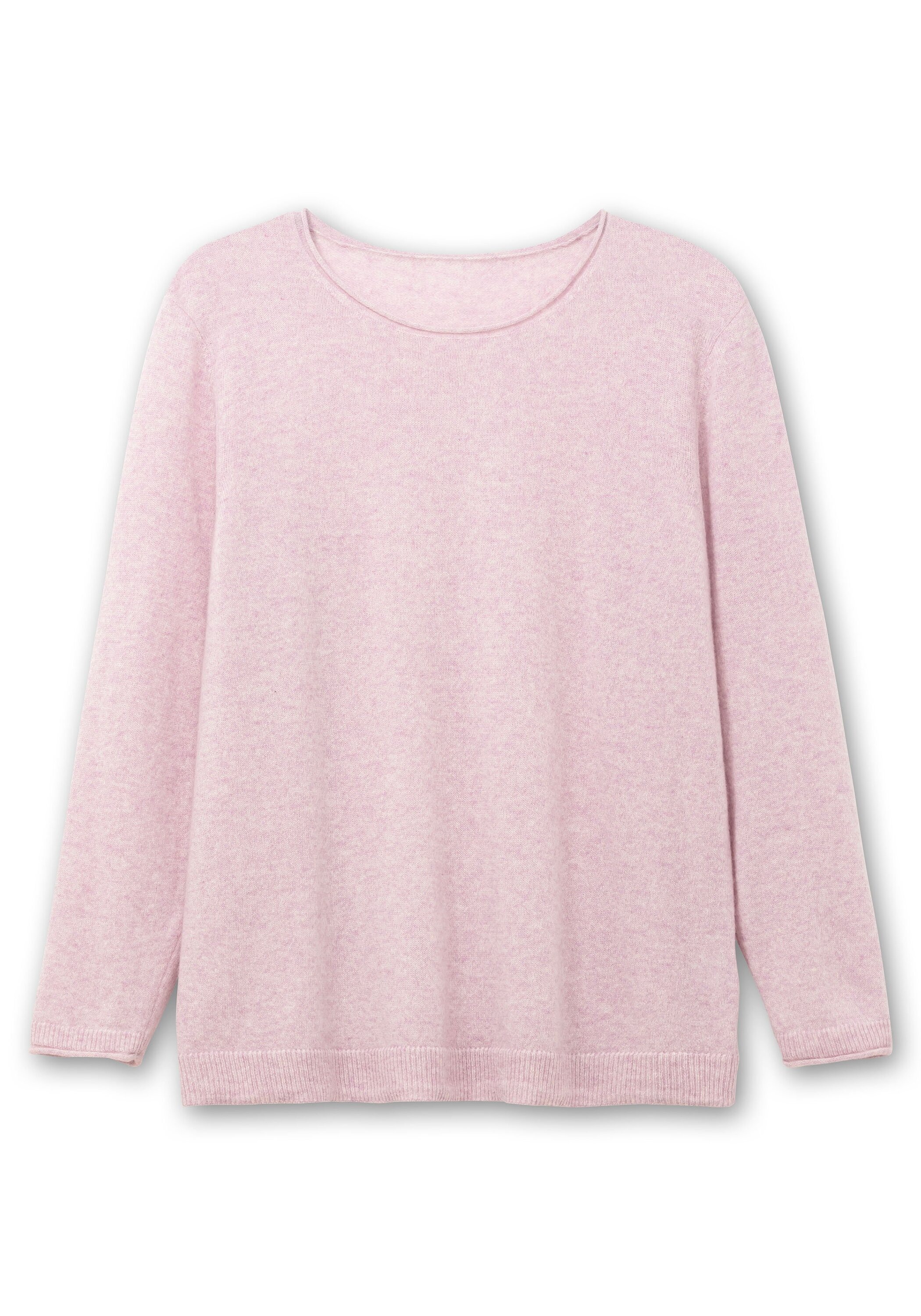Sheego Rundhalspullover »Pullover aus reinem Kaschmir, mit Rollkanten«, aus reinem Kaschmir, mit Rollkanten