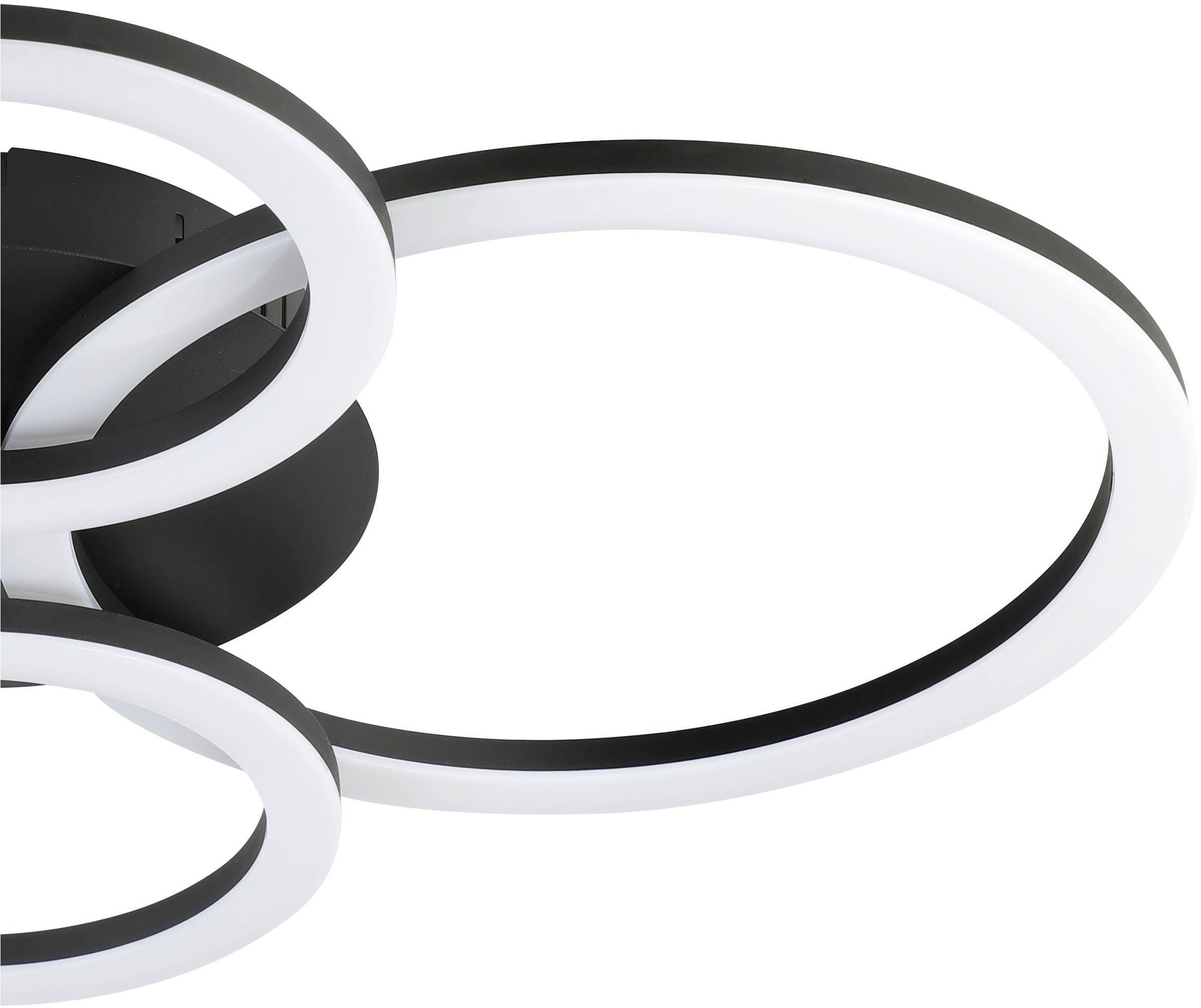 EGLO Deckenleuchte »PARRAPOS-Z Deckenlampe schwarz, TuneableWhite, ZigBee 3.0, Disco-Modus« LED-Modul 1 Stk. warmweiß - kaltweiß App /Sprachsteuerung Alexa, ‎‎‎‎‎‎‎‎‎45x61,5x8cm, exkl. Fernbedienung