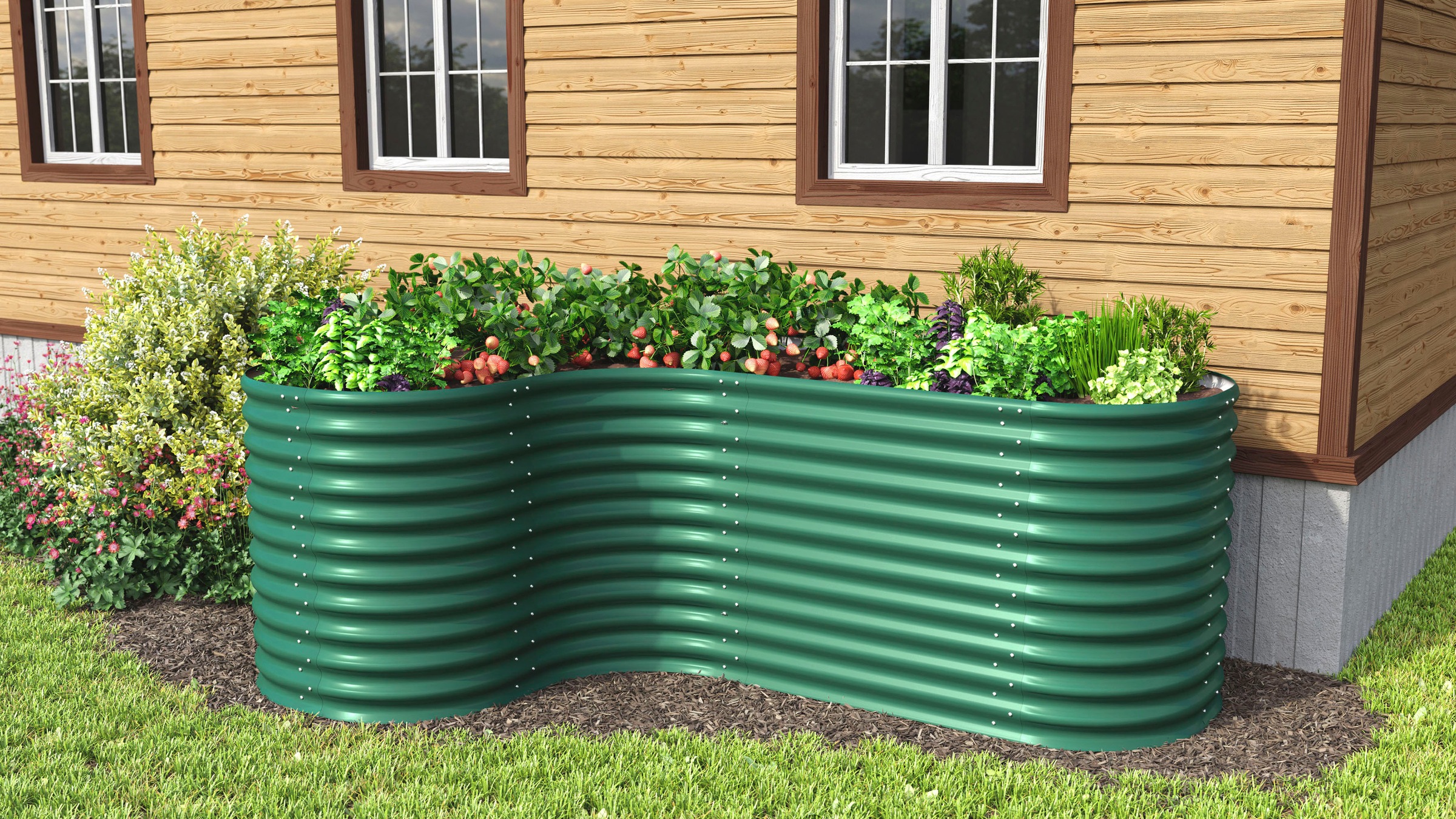 Vitavia Hochbeet »Erweiterung Curve 858«, BxTxH: 80x80x86 cm, seegras