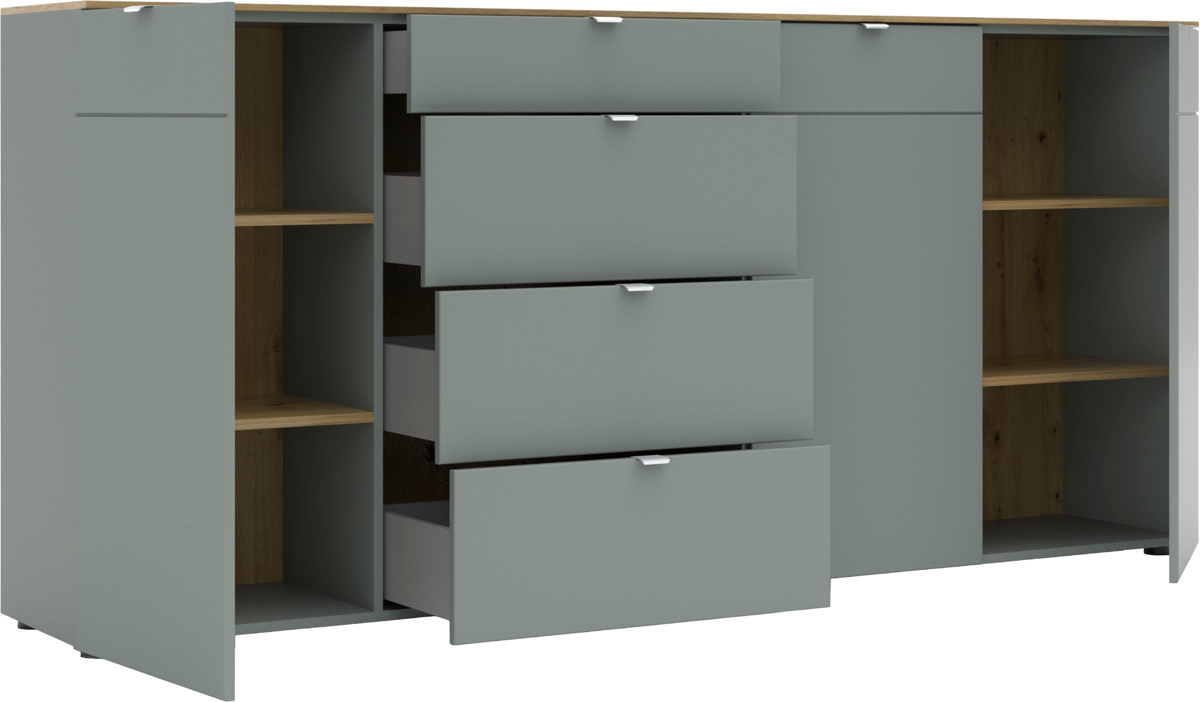 Innostyle Kommode »BARI Kommode, BxHxT 202x101x41 cm« 1 Stk. tlg. 3 türig, 4 Schubladen, Fuß-Set bestellbar, Soft-Close