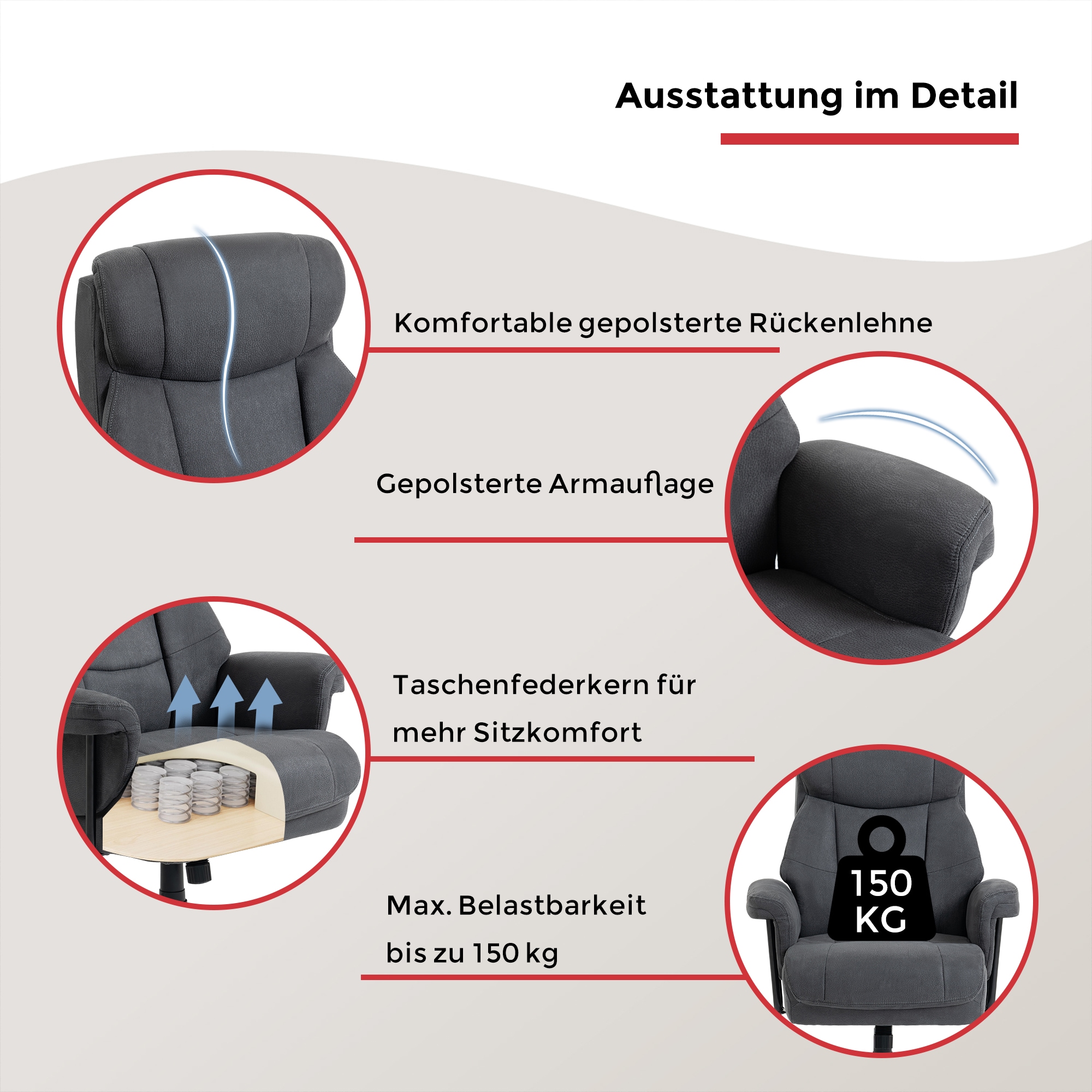 Duo Collection Chefsessel »Mauro XXL« () Belastbarkeit bis zu 150 kg