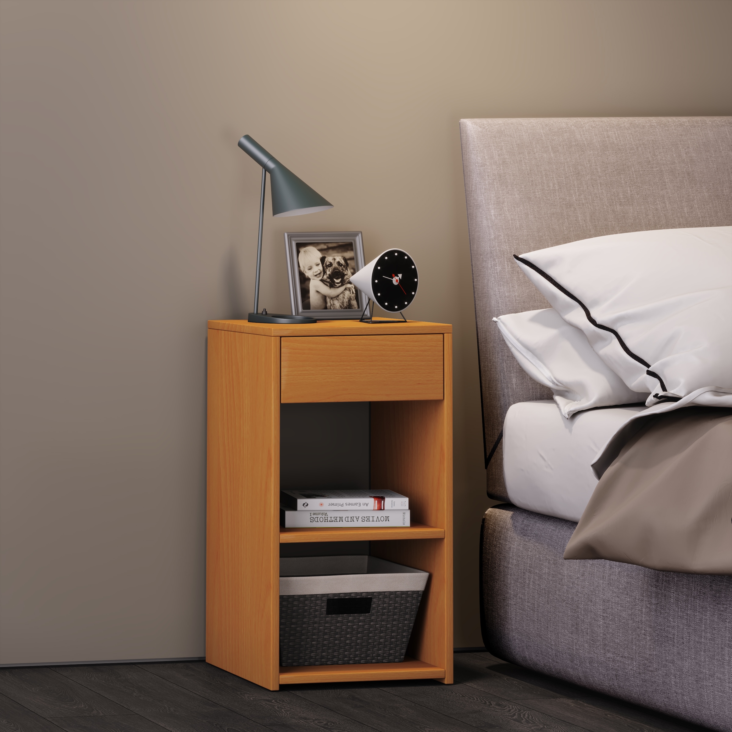 VCM Nachttisch »Holz Nachttisch Nachtschrank Sledo Schublade Maxi« 1 Stk. tlg.