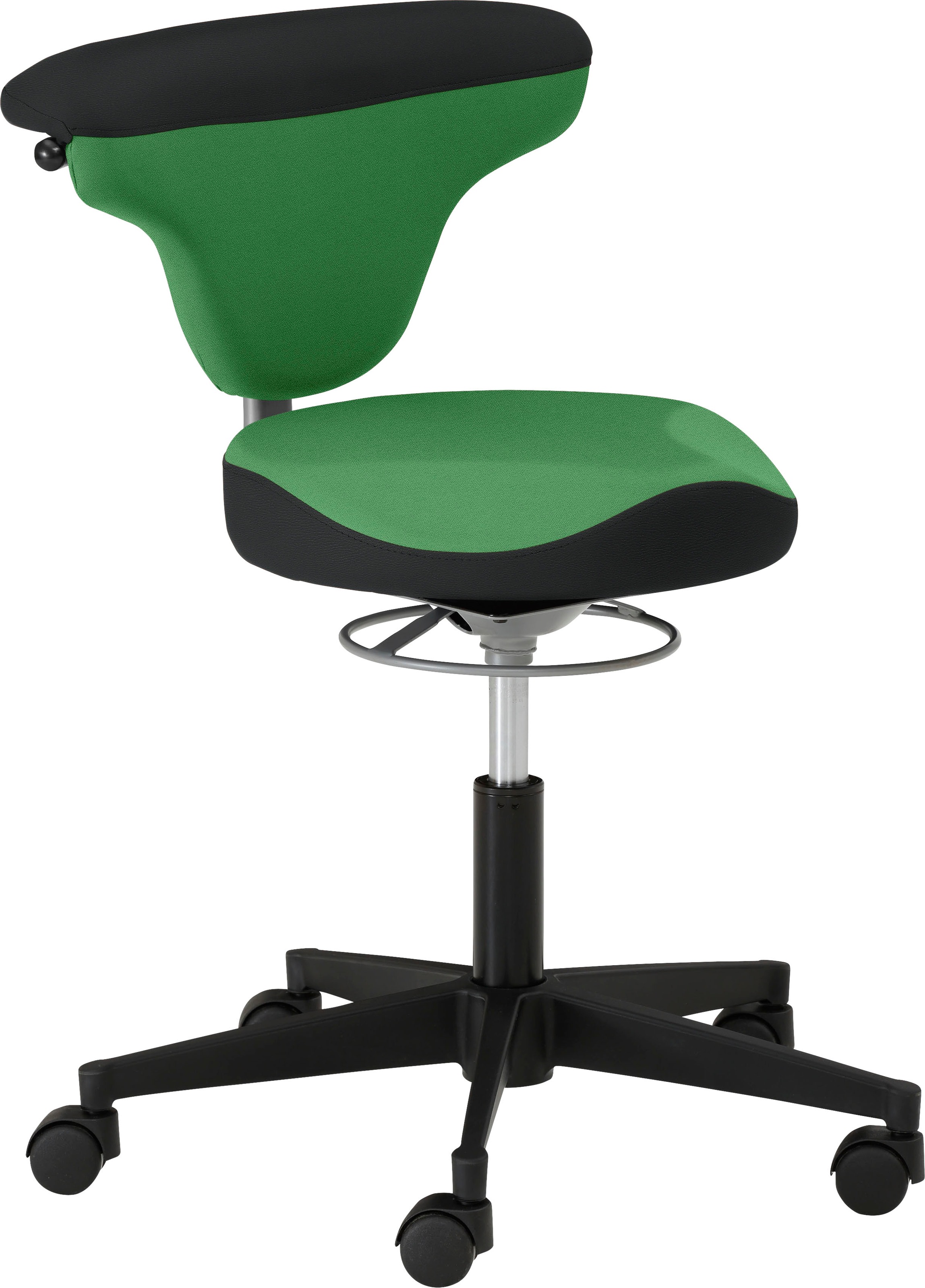 Mayer Sitzmöbel, Drehstuhl »1351V« () belastbar bis 140 kg, Dunkelgrün/Brillantschwarz + Schwarz, Polyester, B/H/T: 59 cm x 66 cm x 68 cm, Dunkelgrün/