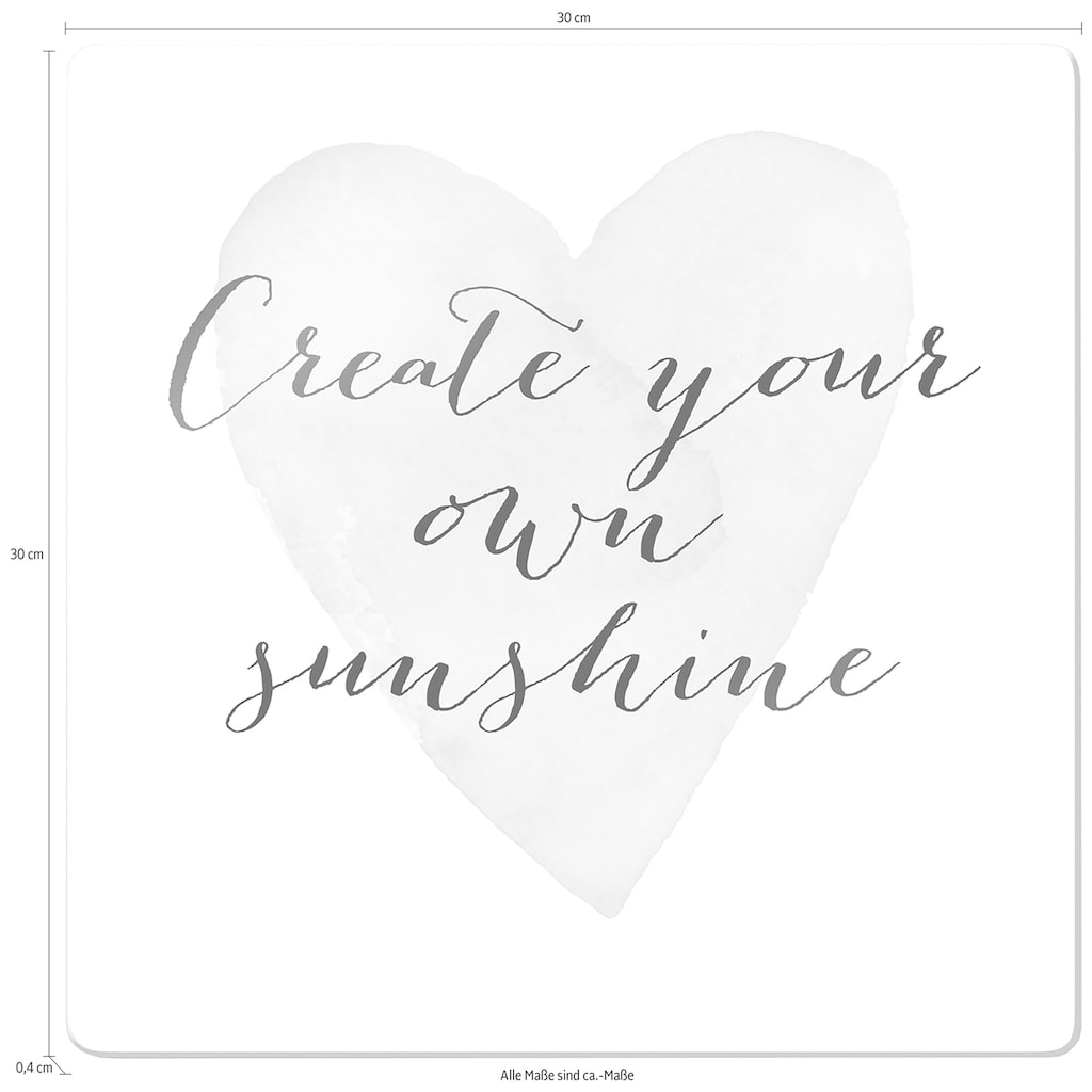 Wall-Art Glasbild »Confetti & Cream Create your own sunshine«, Landschaften