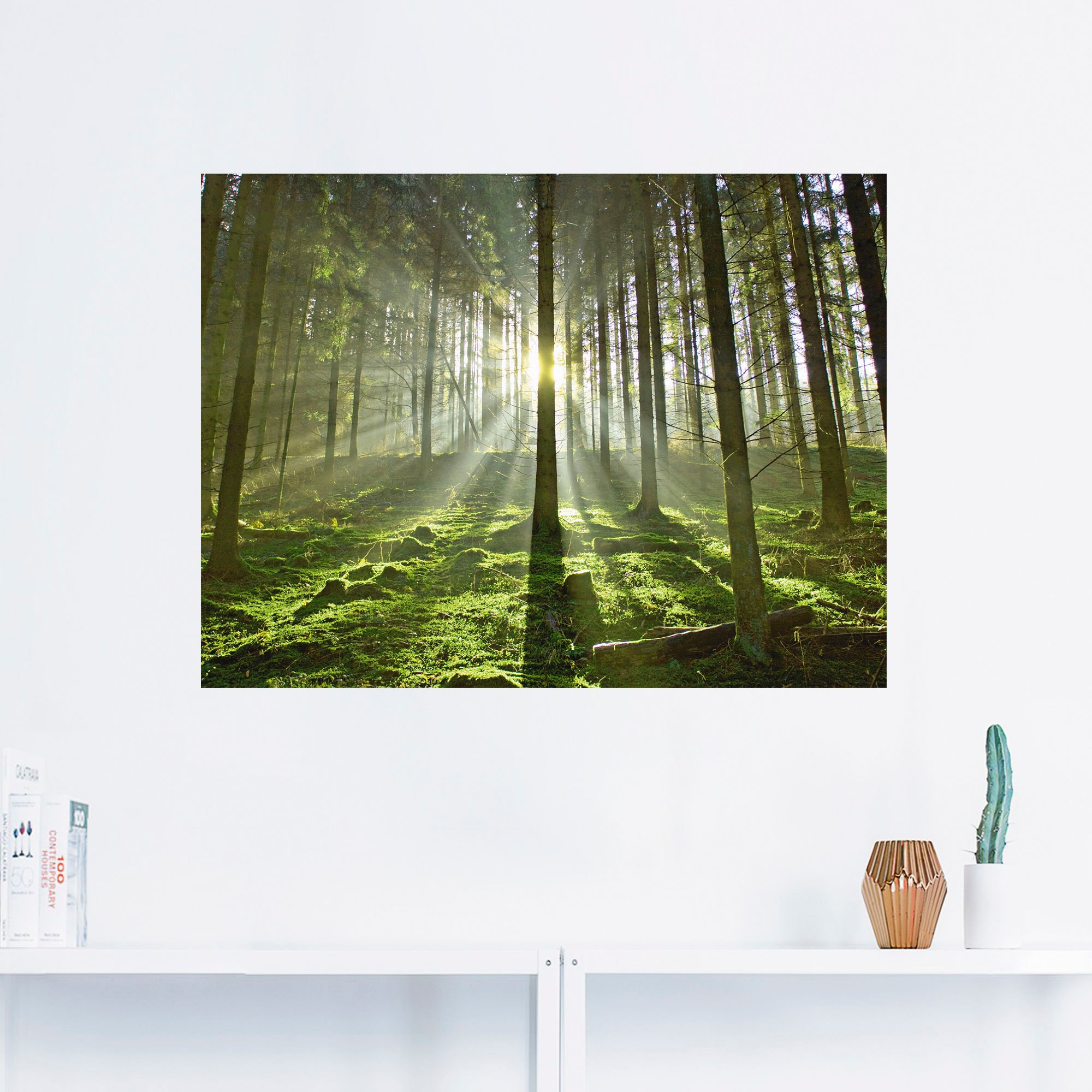 Artland Wandbild »Wald auf Alubild, Gegenlicht«, (1 oder Poster Wald, Raten Größen Wandaufkleber als St.), bestellen in Leinwandbild, im versch
