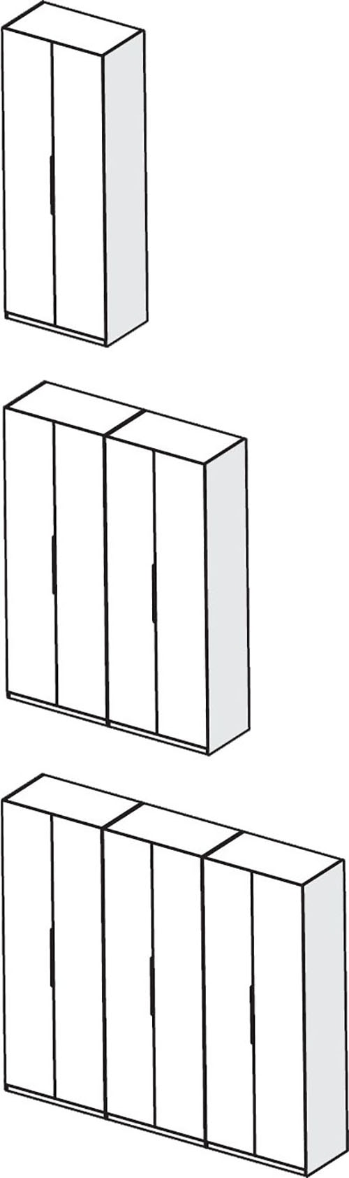 Home affaire Drehtürenschrank »Jupiter, Kleiderschrank in 3 Breiten, trendiges Steingrau, Griffblende« B/H 92/240 cm, 2-türig, 22 mm starker Boden, funktional