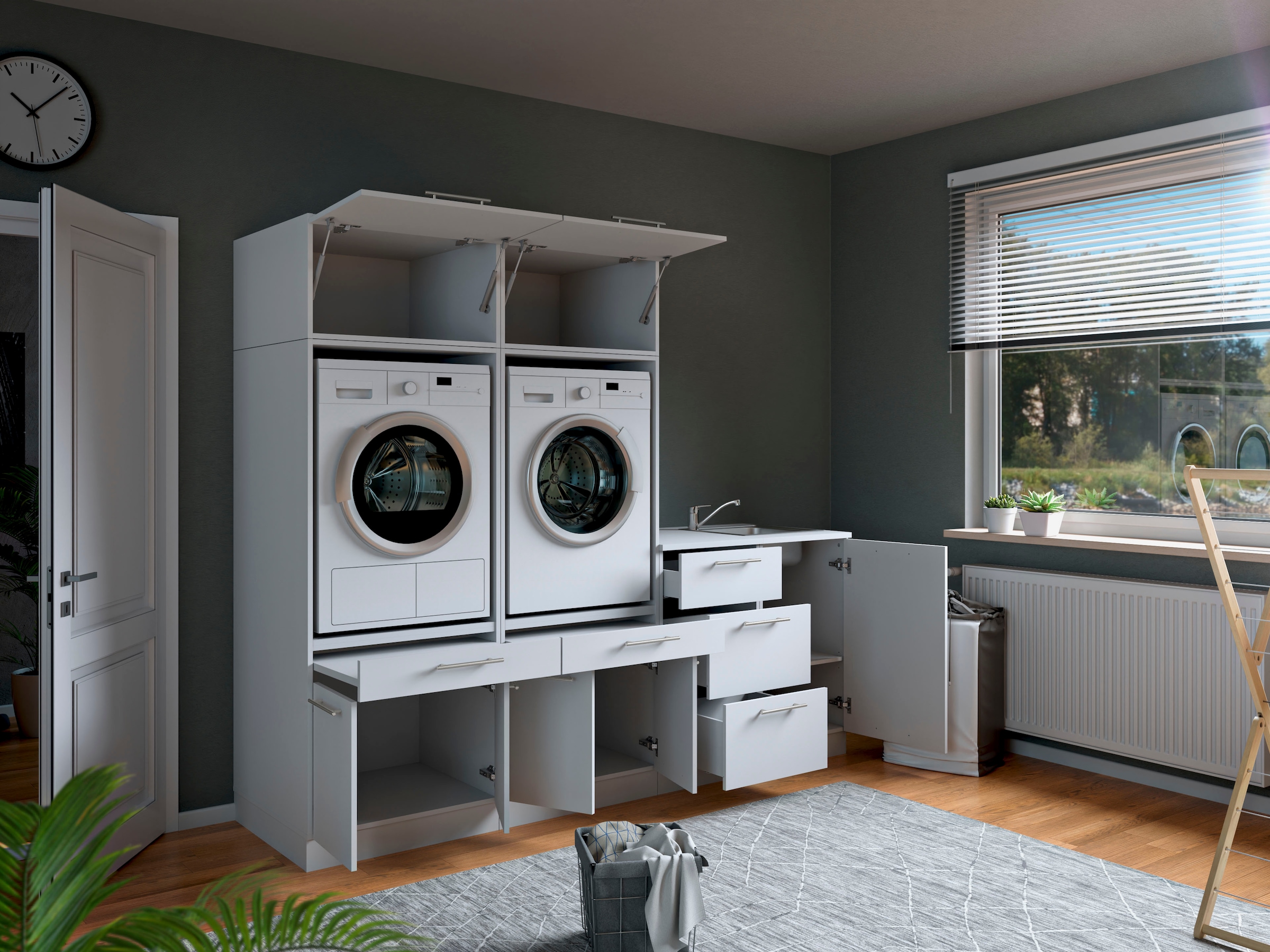 Laundreezy Mehrzweckschrank-Set »Laundreezy, 6-tlg. Mehrzweckschrank-Set B/H/T 236/200/68 cm« 6 Stk. tlg.