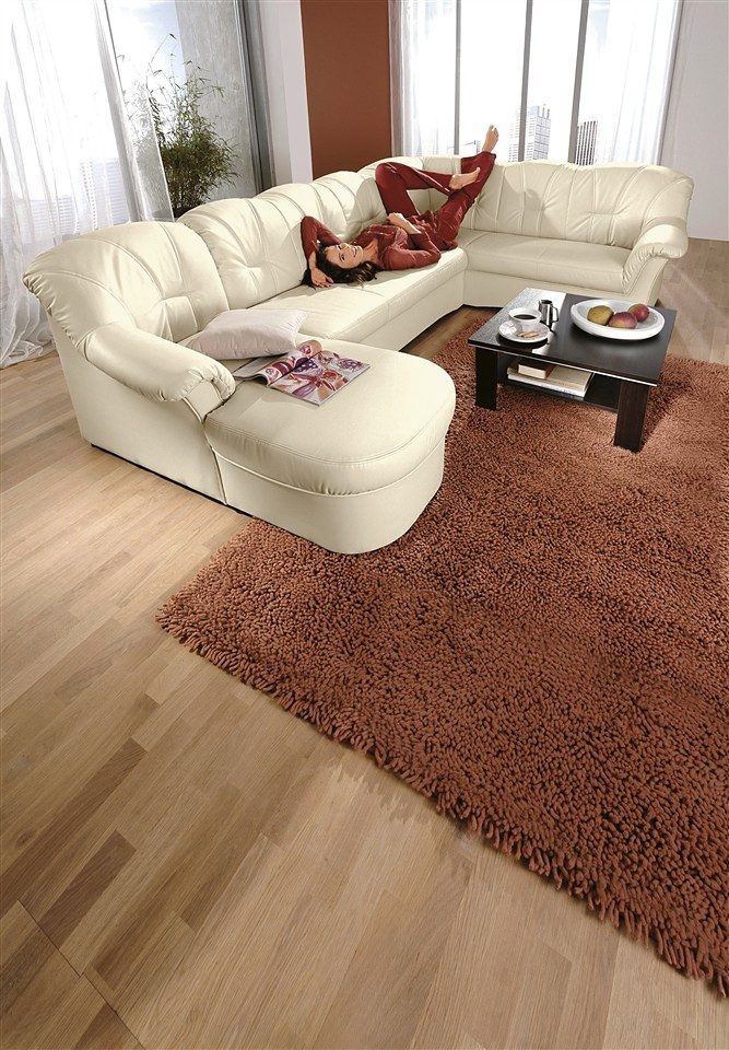 DOMO collection Wohnlandschaft »Papenburg, zeitlose Rückensteppung, elegante Formensprache, U-Form«, in großer Farbvielfalt, wahlweise mit Bettfunktion