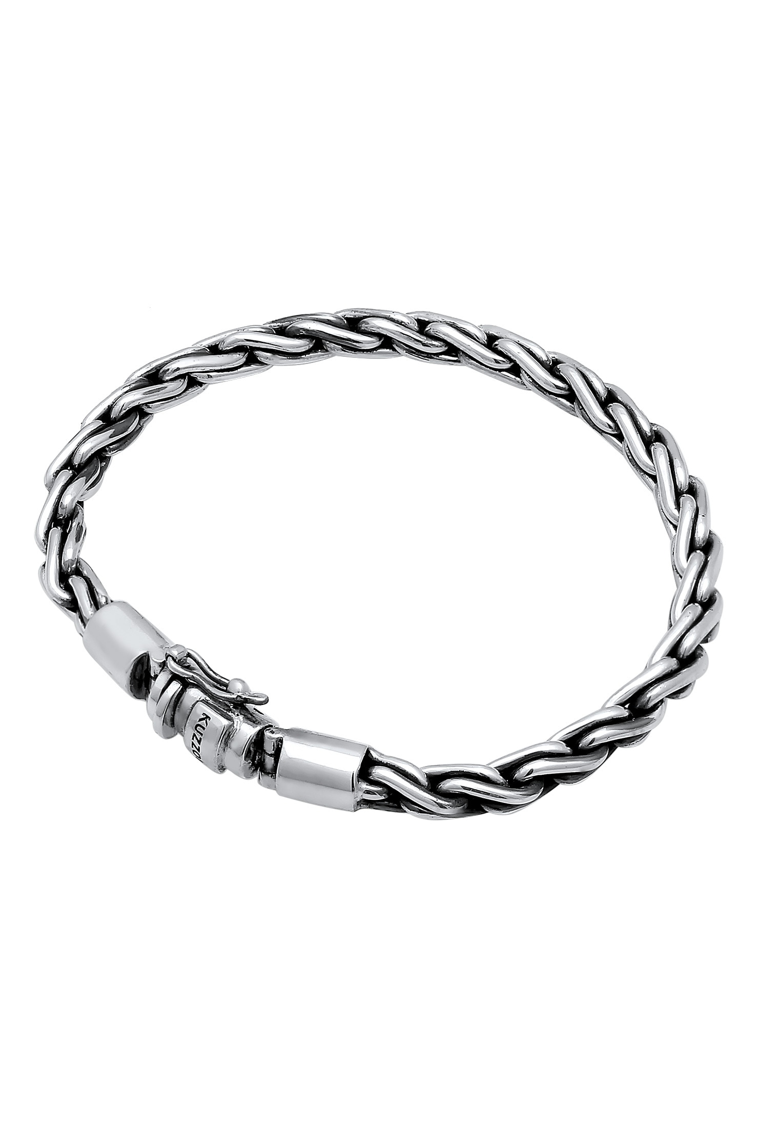 Kuzzoi Armkette »Armband Herren Kordel Kastenverschluss Unisex 925er Silber«