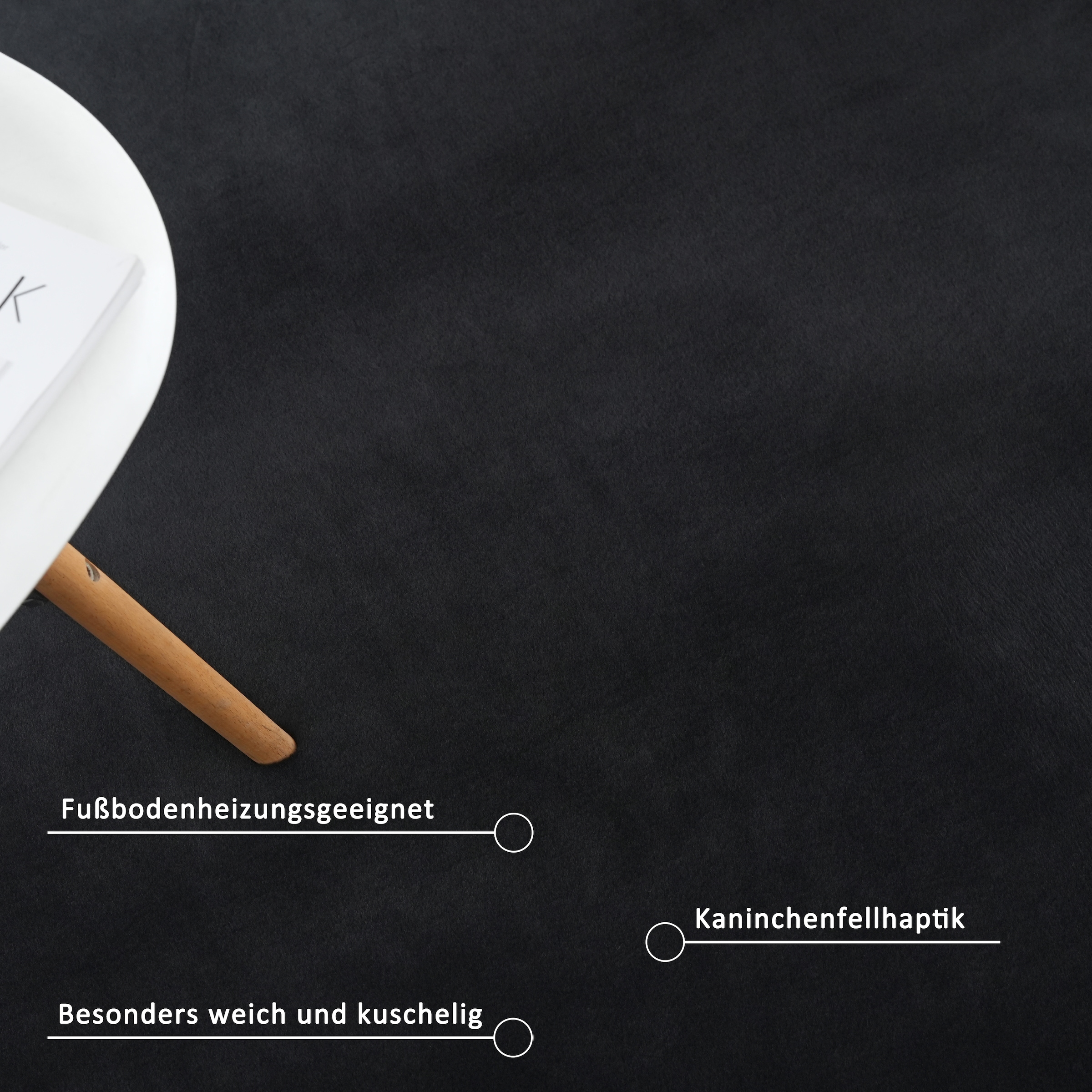 Leonique Fellteppich »Balu«, rund, 20 mm Höhe, Kunstfell in Kaninchenfell Haptik, fußbodenheizungsgeeignet, pflegeleicht, ideale Teppiche für Wohnzimmer, Schlafzimmer, Esszimmer, Arbeitszimmer